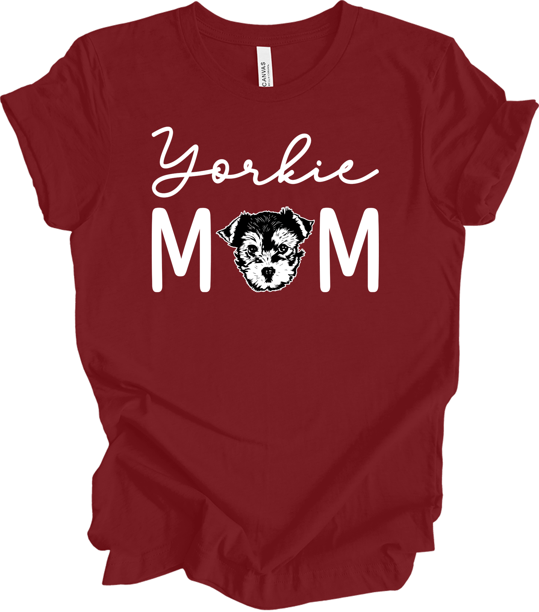 Yorkie Mom - Cute Yorkshire Terrier Dog Mom T-Shirt in Cardinal