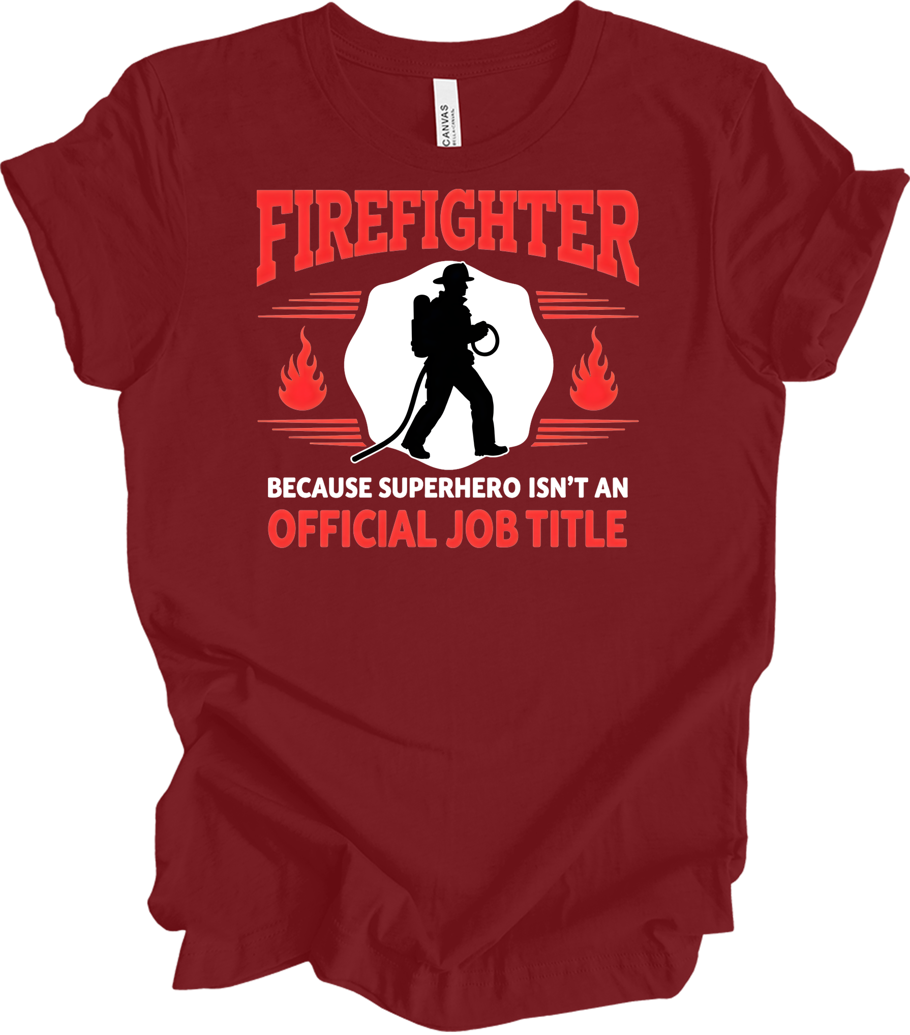 Firefighter Superhero T-Shirt in Cardinal
