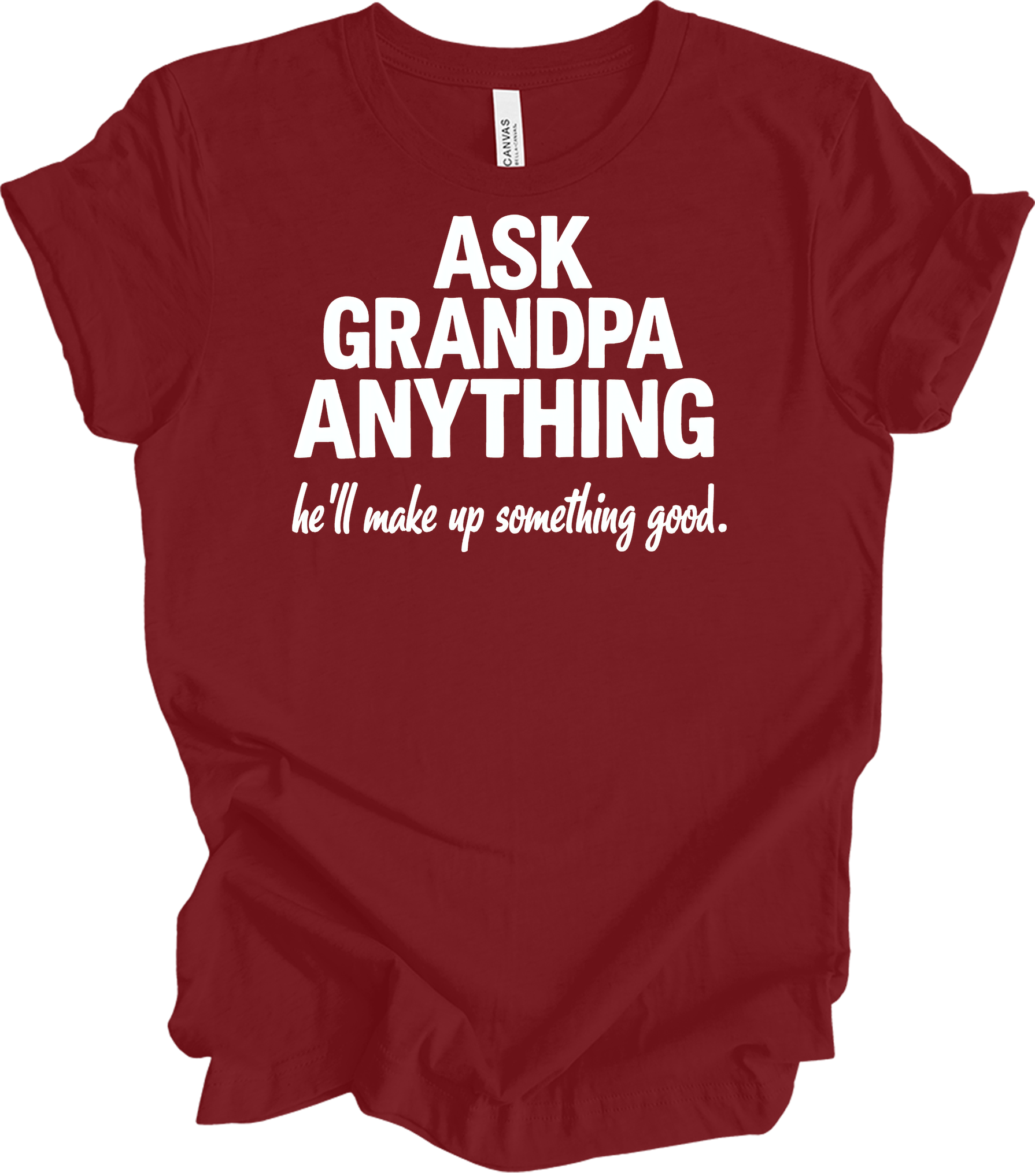 Ask Grandpa Anything T-Shirt in Cardinal
