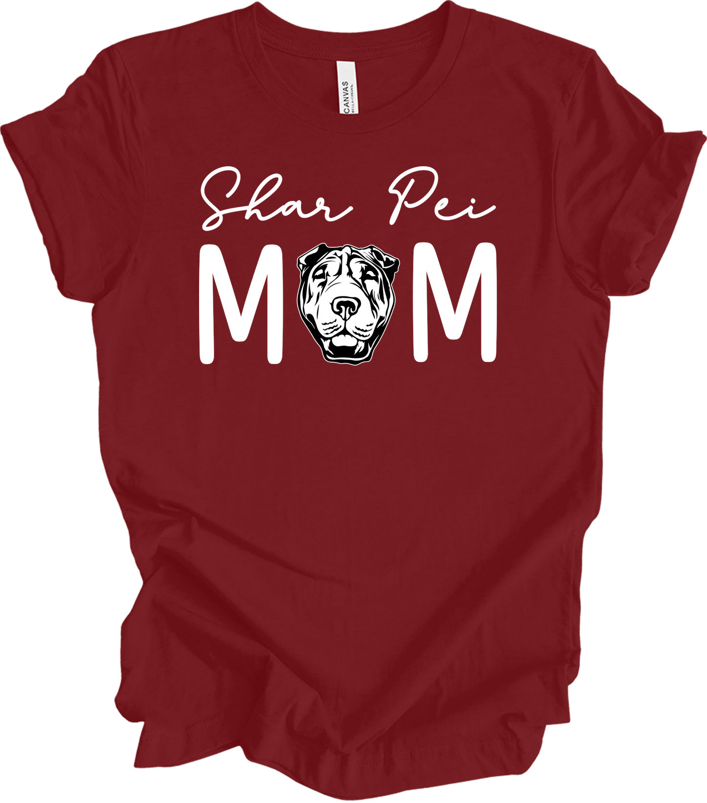 Shar Pei Mom Gift T-Shirt in Cardinal