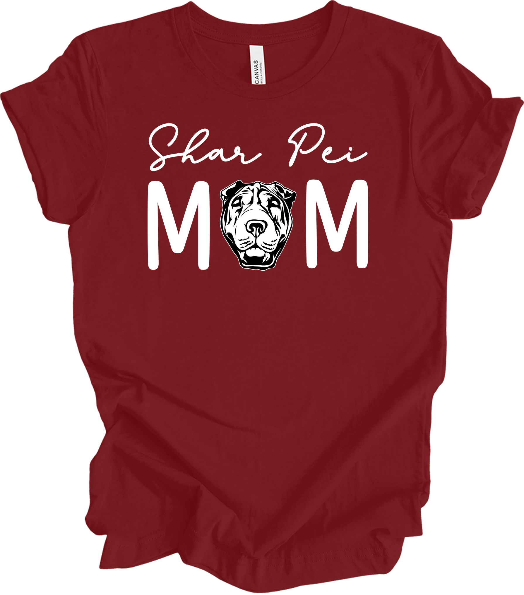 Shar Pei Mom Gift T-Shirt in Cardinal