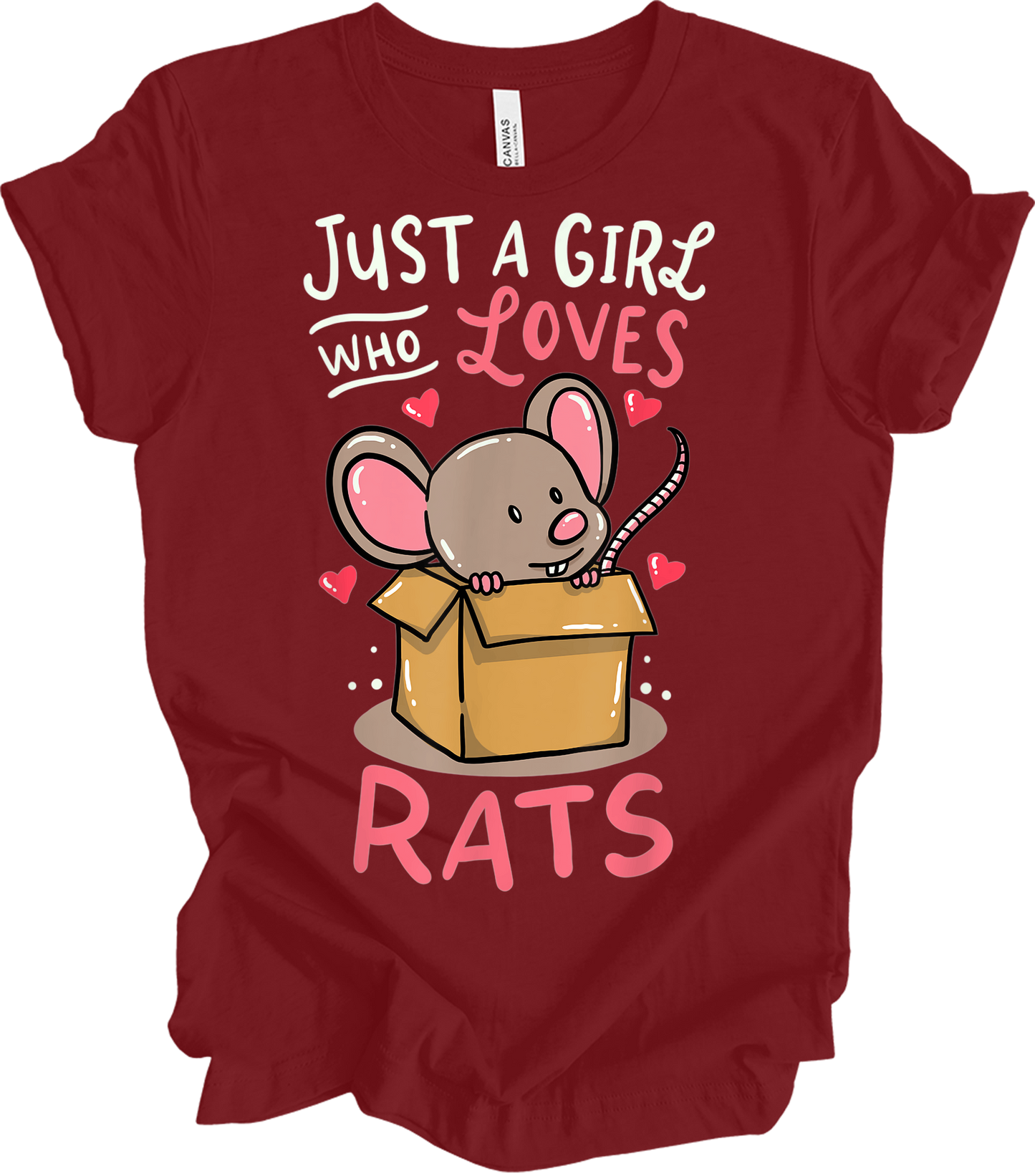 Just a Girl Who Loves Rats T-Shirt in Cardinal