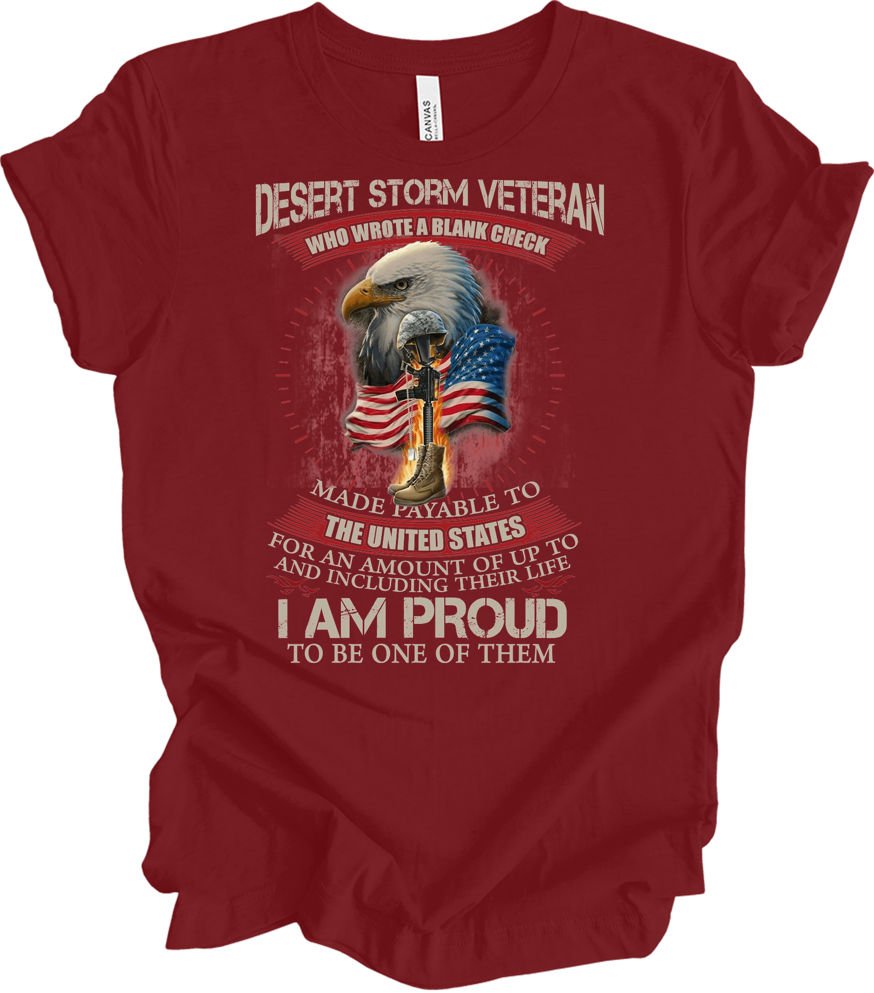 Desert Storm Veteran T-Shirt in Cardinal