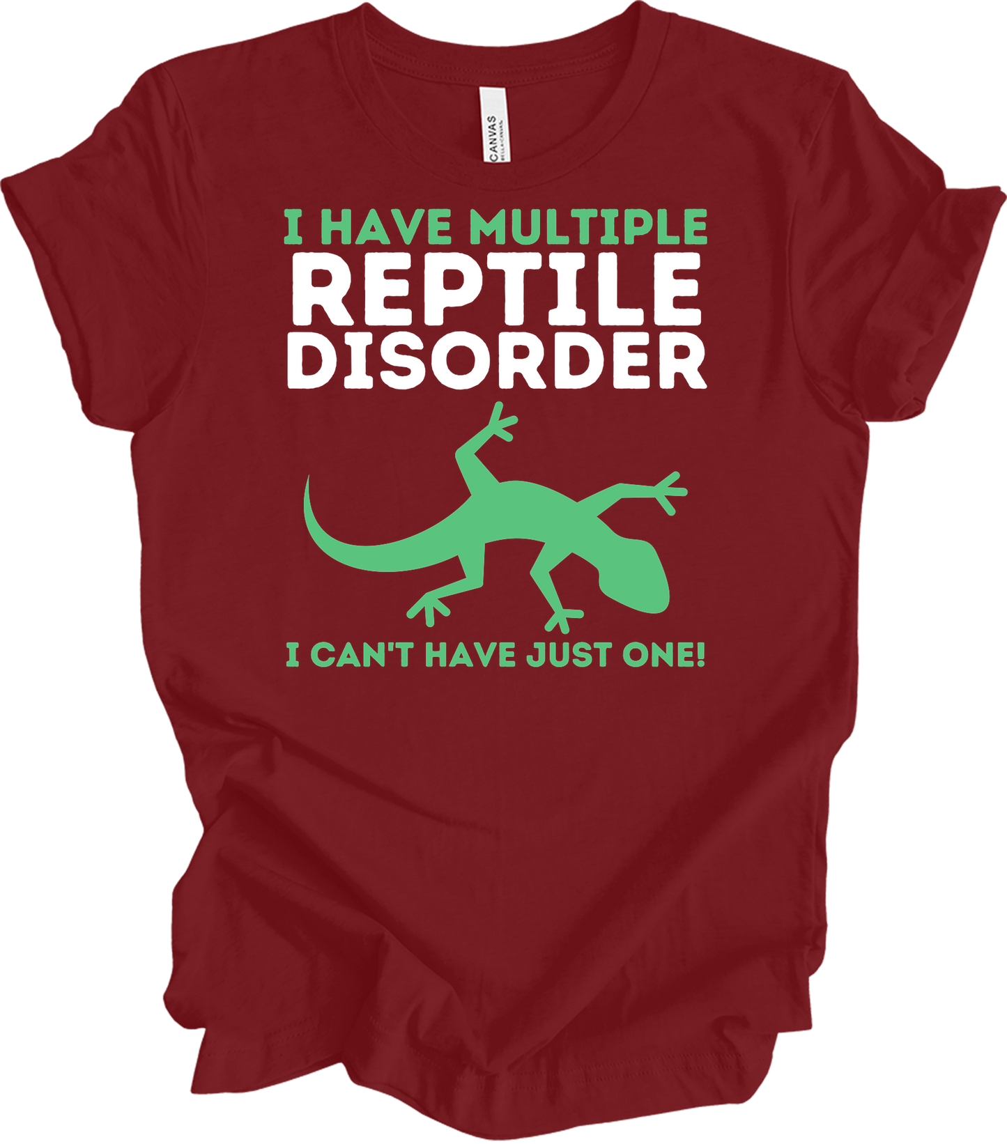 Reptile Lover - Funny Multiple Reptile Disorder Lizard T-Shirt in Cardinal