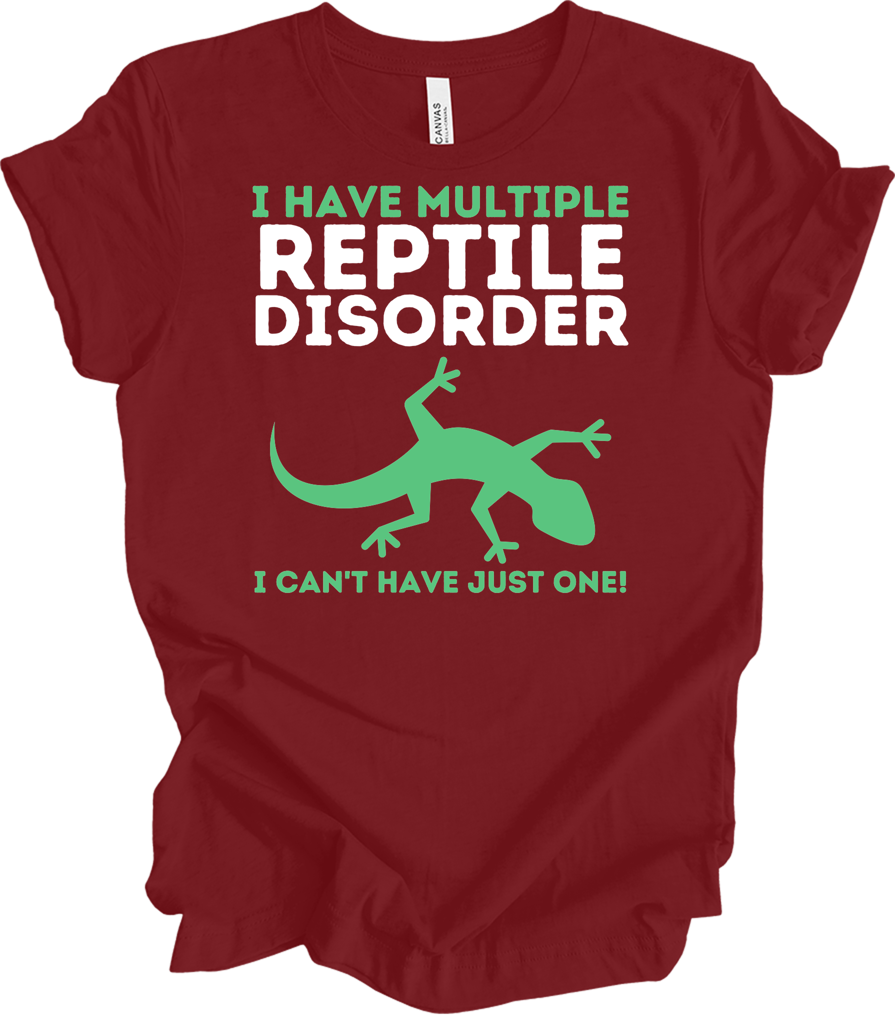Reptile Lover - Funny Multiple Reptile Disorder Lizard T-Shirt in Cardinal