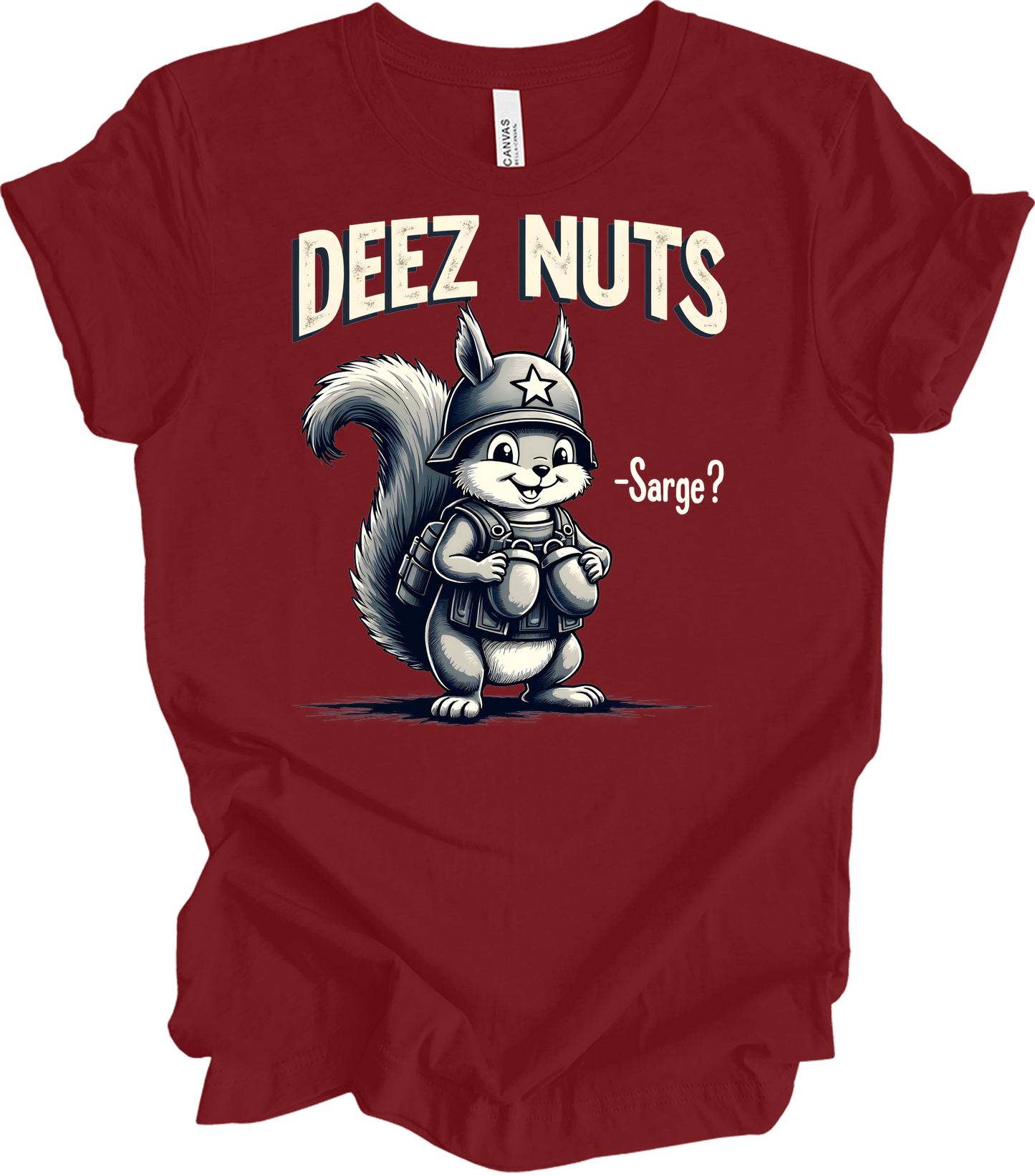 Funny 'Deez Nuts' T-Shirt in Cardinal