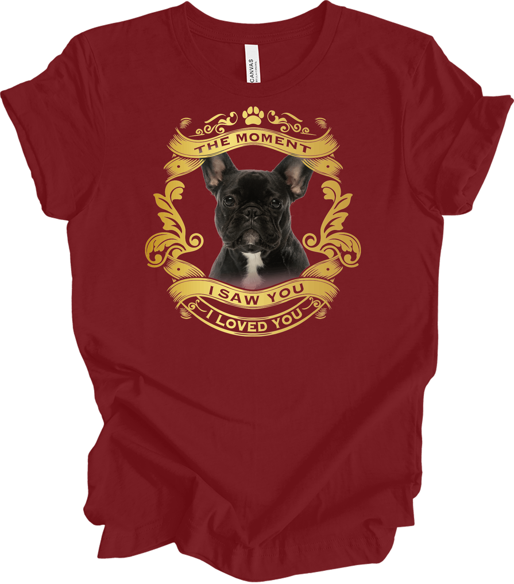 French Bulldog 'Love' T-Shirt in Cardinal