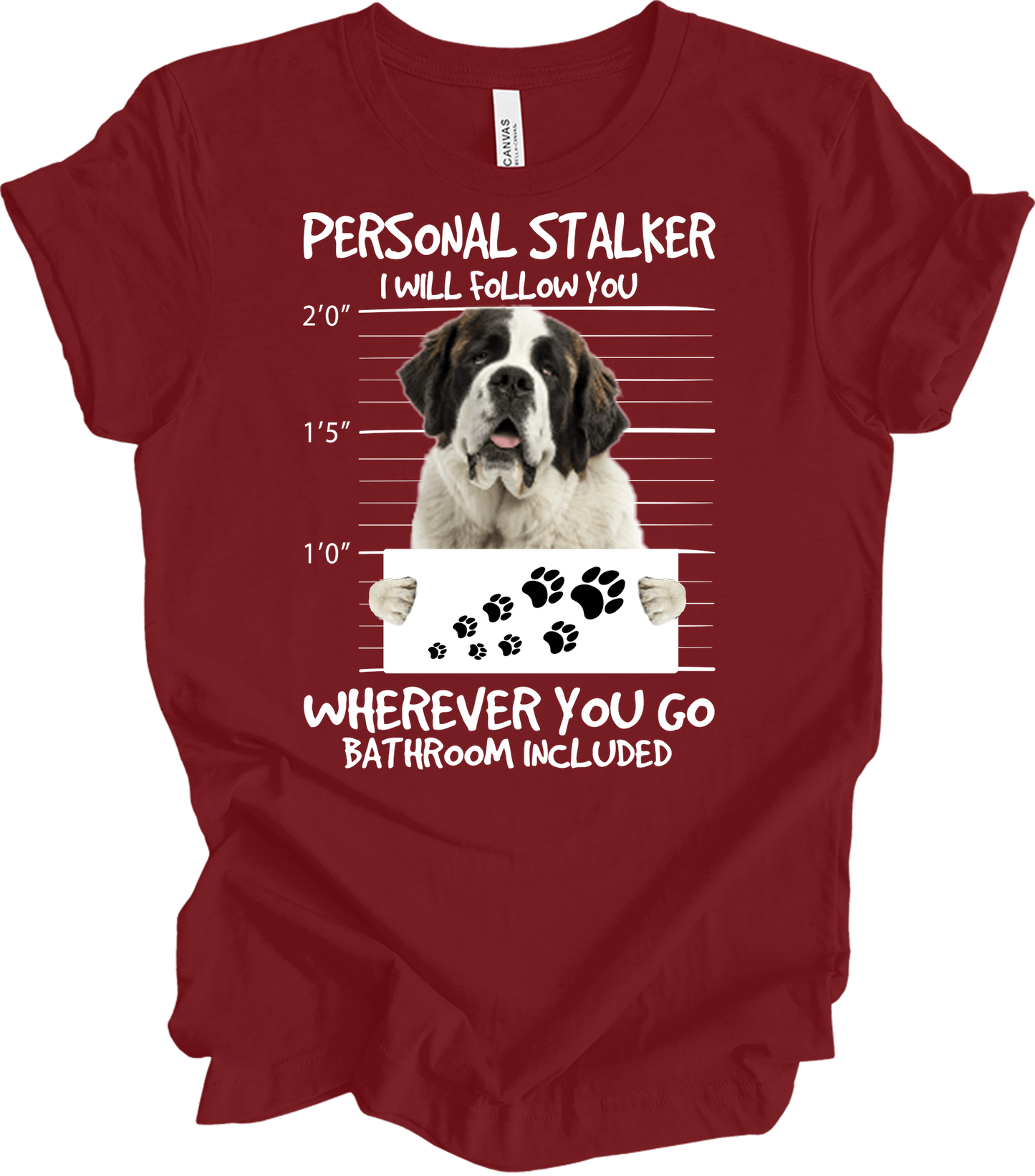 Saint Bernard Personal Stalker T-Shirt in Cardinal