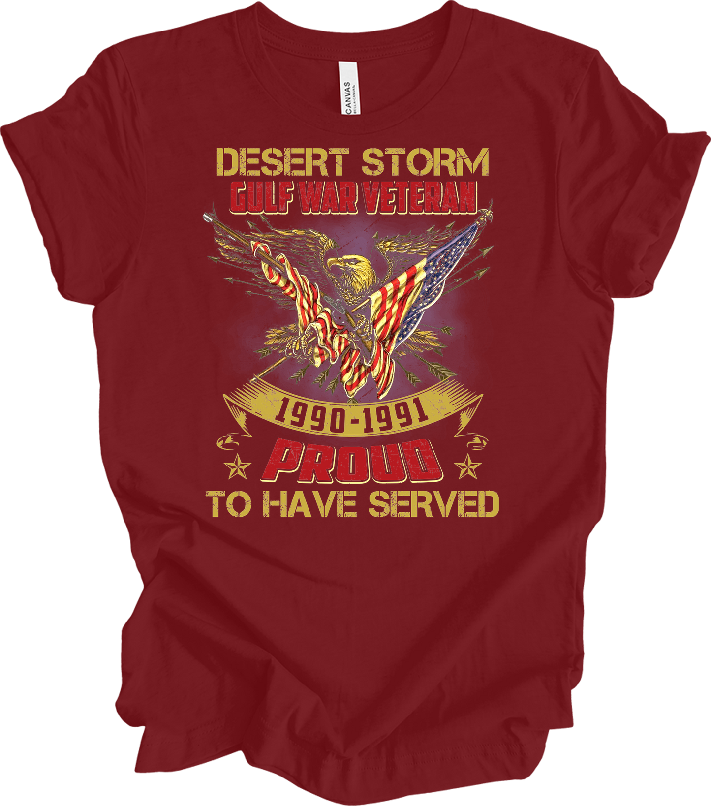 Desert Storm Veteran Proud T-Shirt in Cardinal
