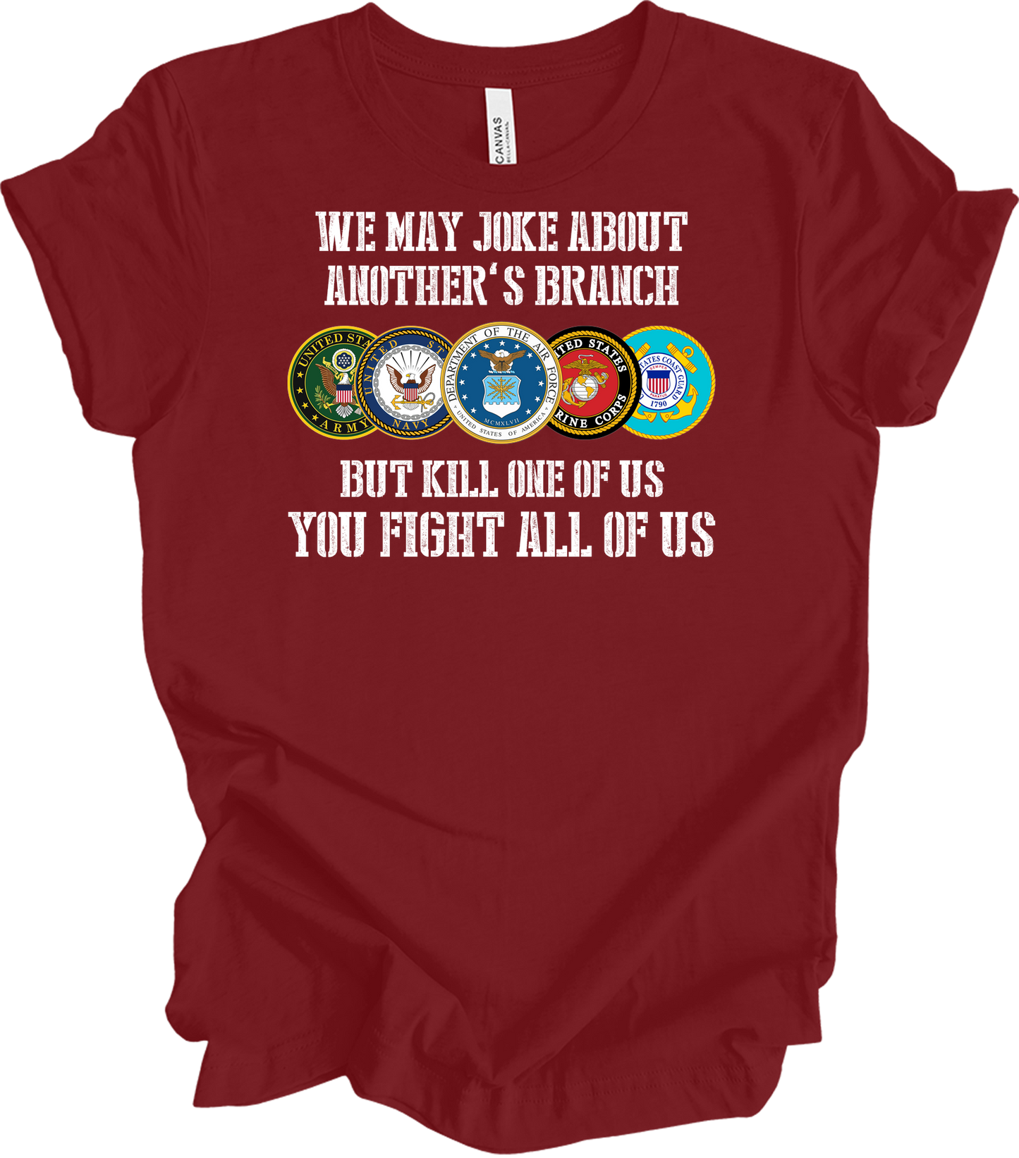 US Military Unity T-Shirt in Cardinal