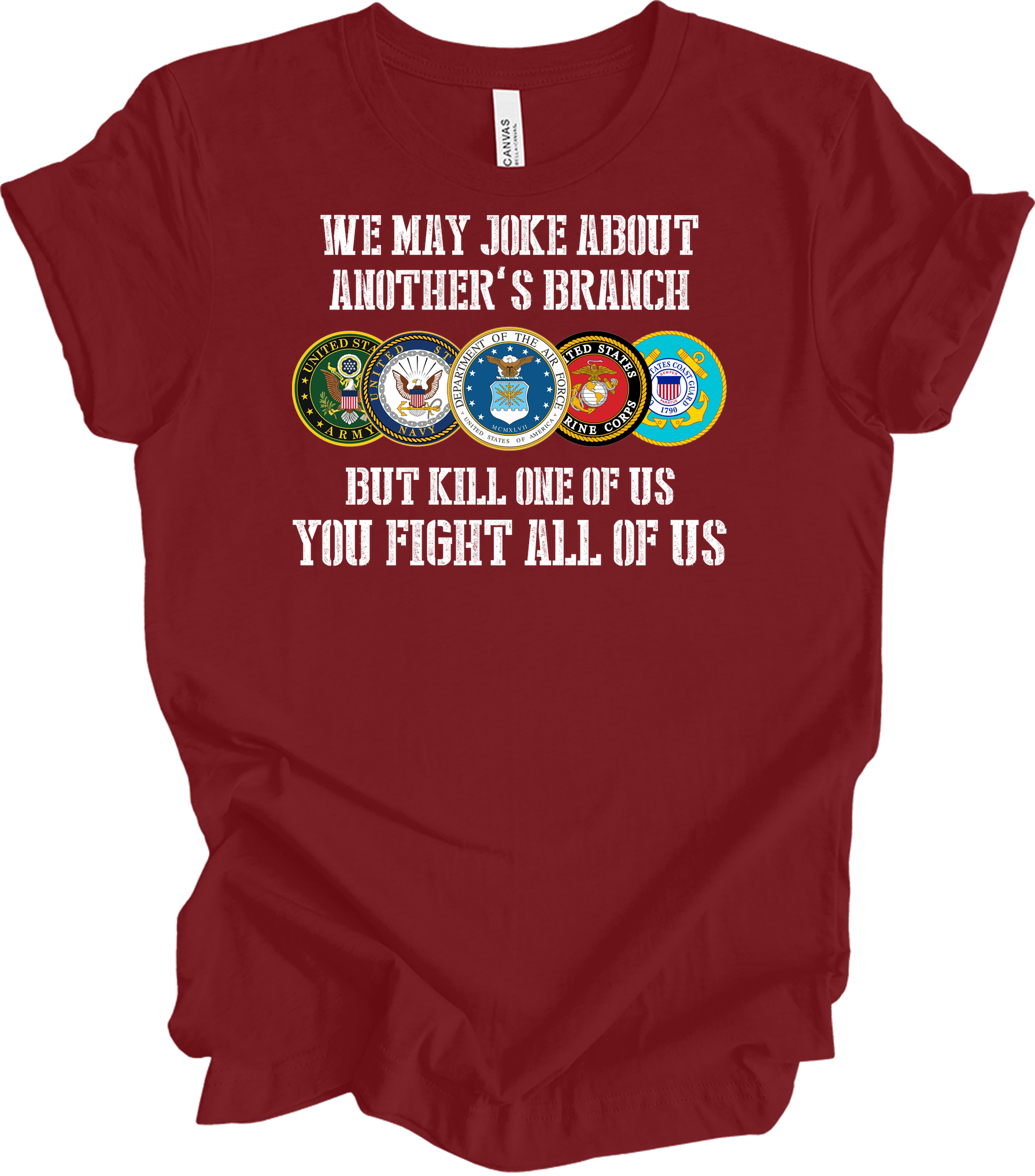 US Military Unity T-Shirt in Cardinal
