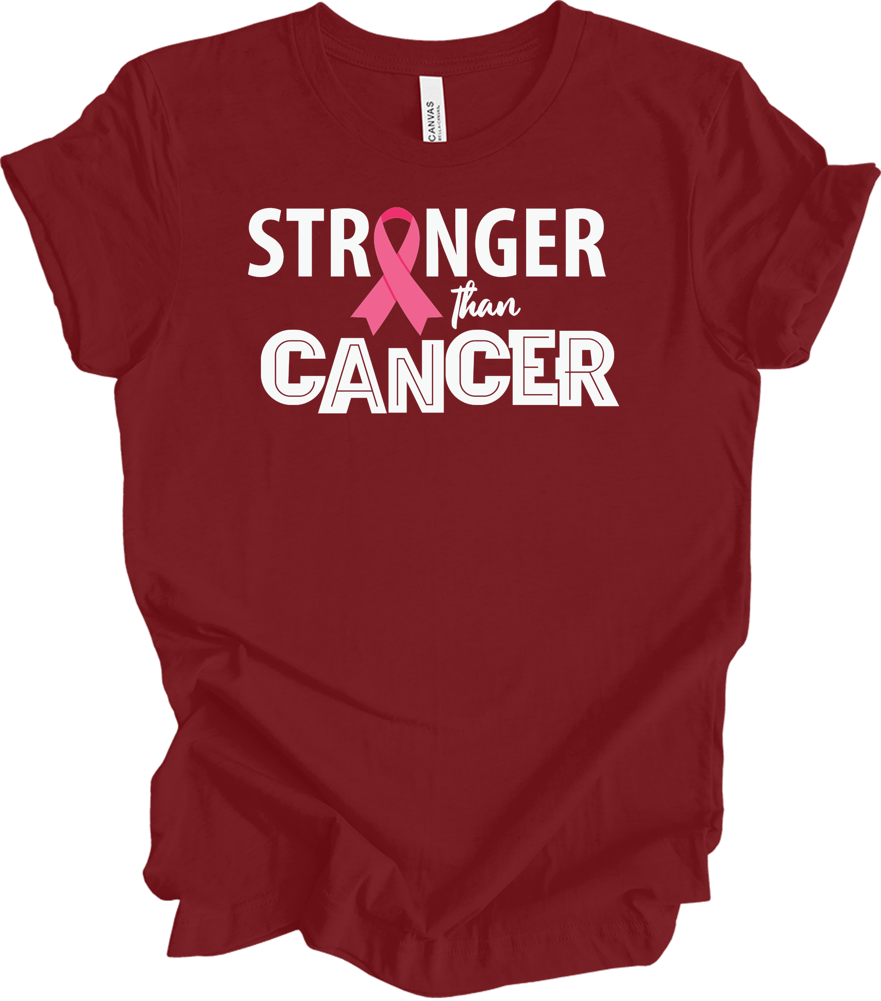 Stronger Than Cancer T-Shirt in Cardinal