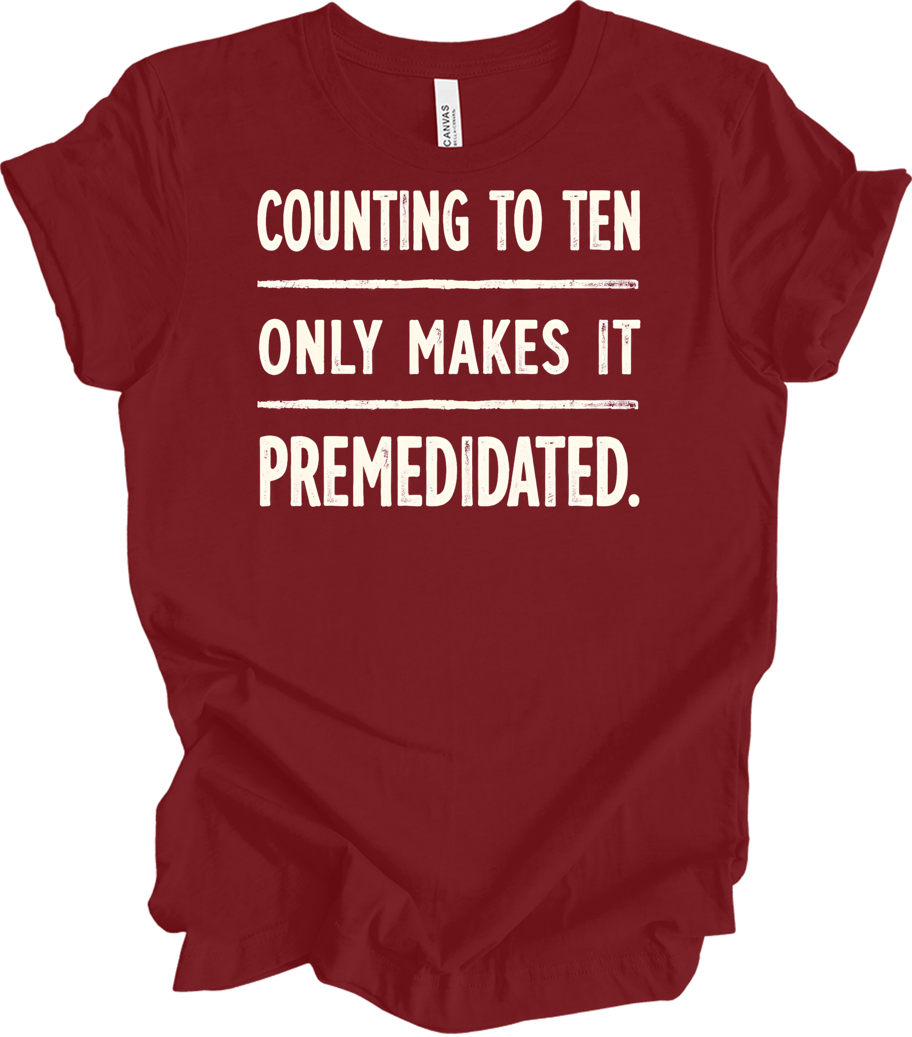Counting to Ten Funny T-Shirt in Cardinal
