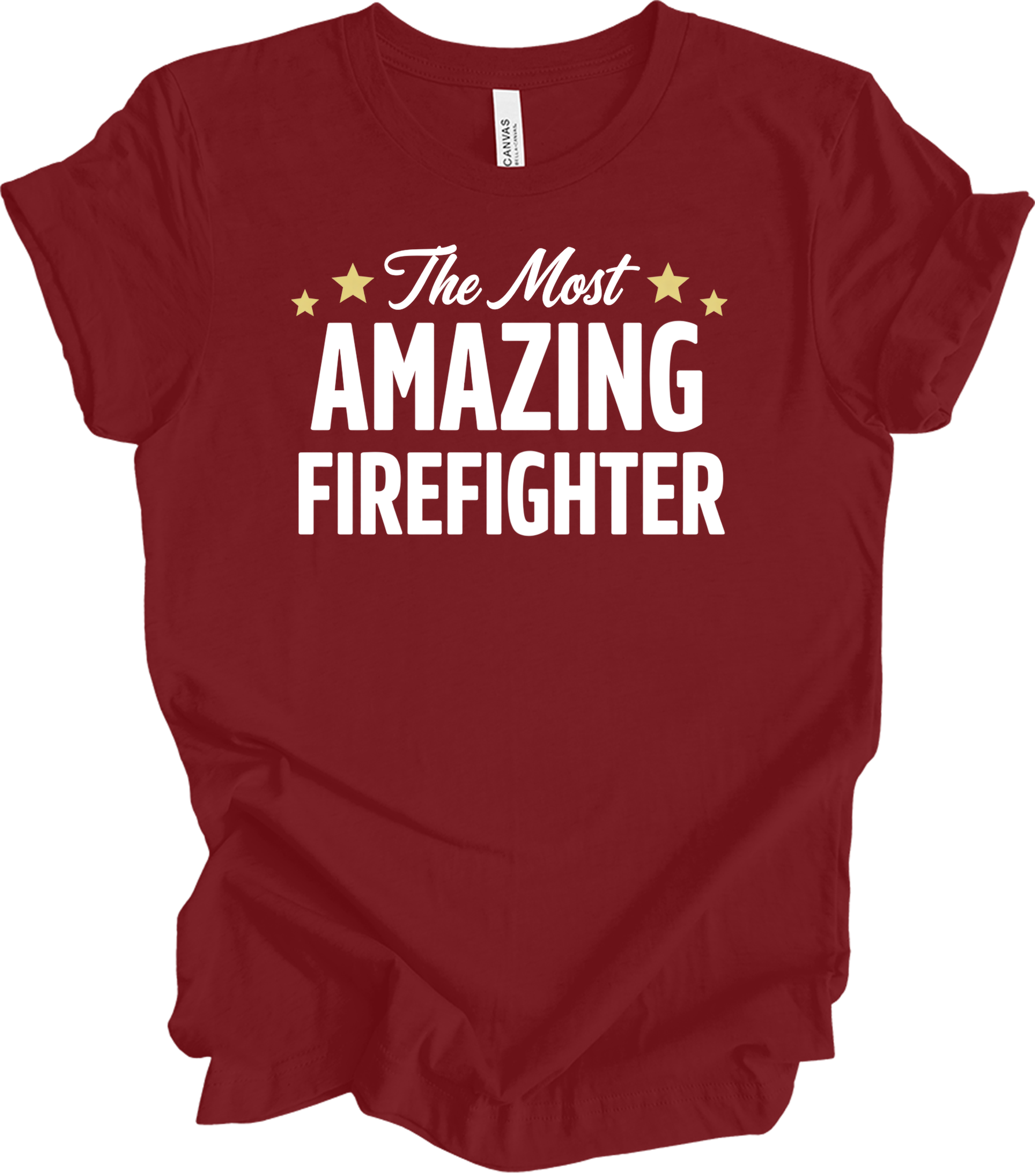 Amazing Firefighter Gift T-Shirt in Cardinal