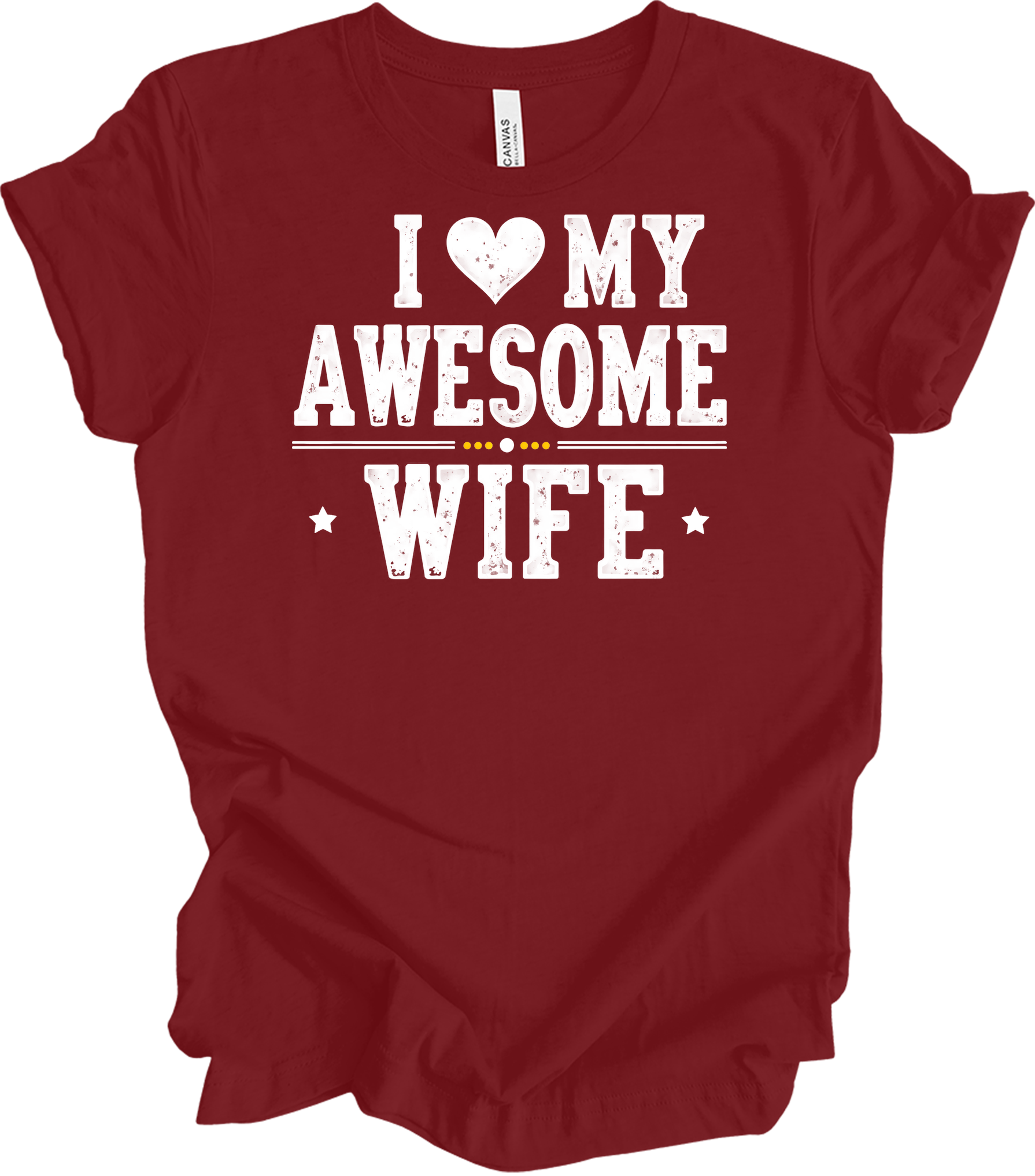 I Love My Awesome Wife T-Shirt in Cardinal