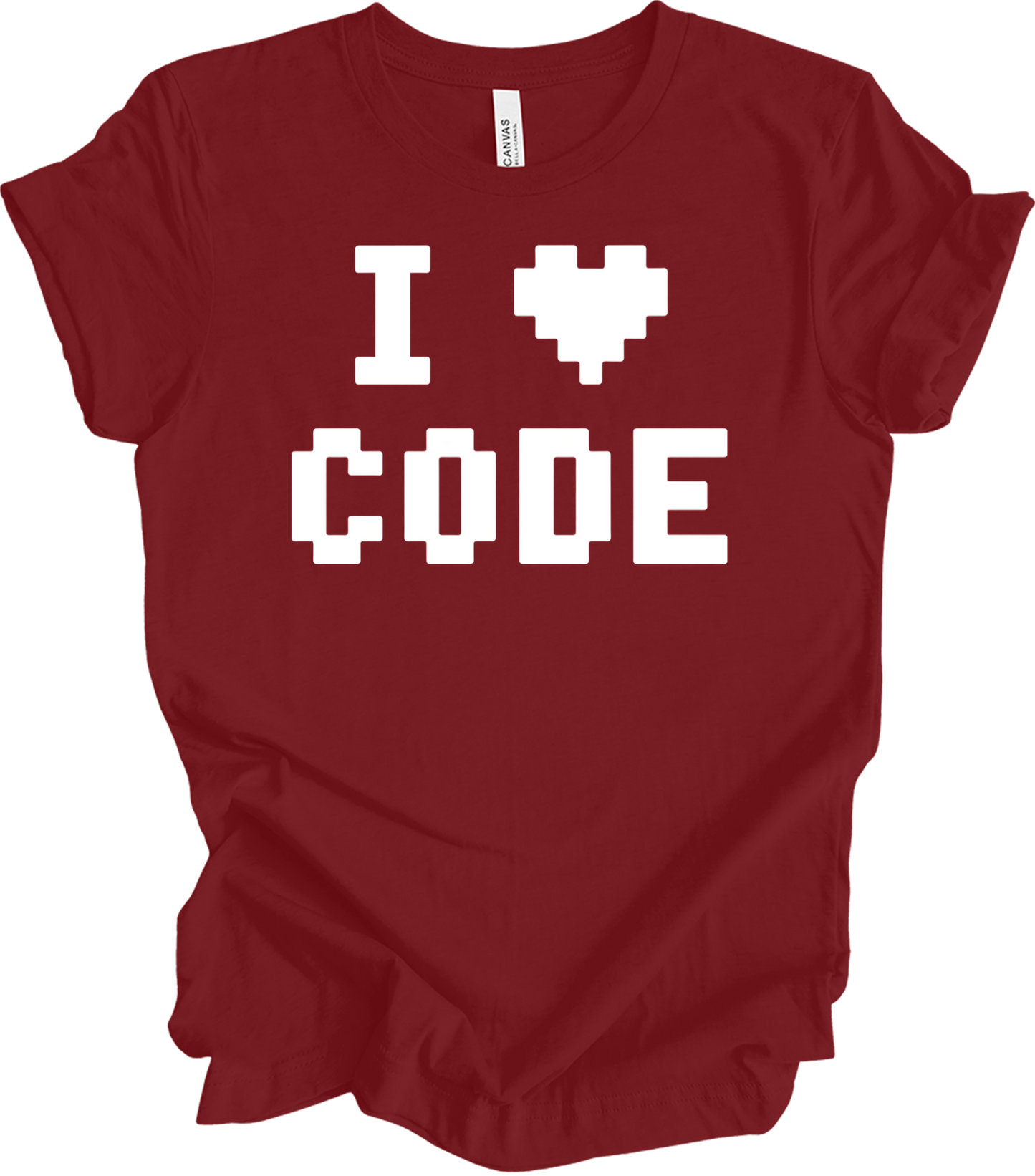 Cool Dude 'I Love Code' T-Shirt in Cardinal
