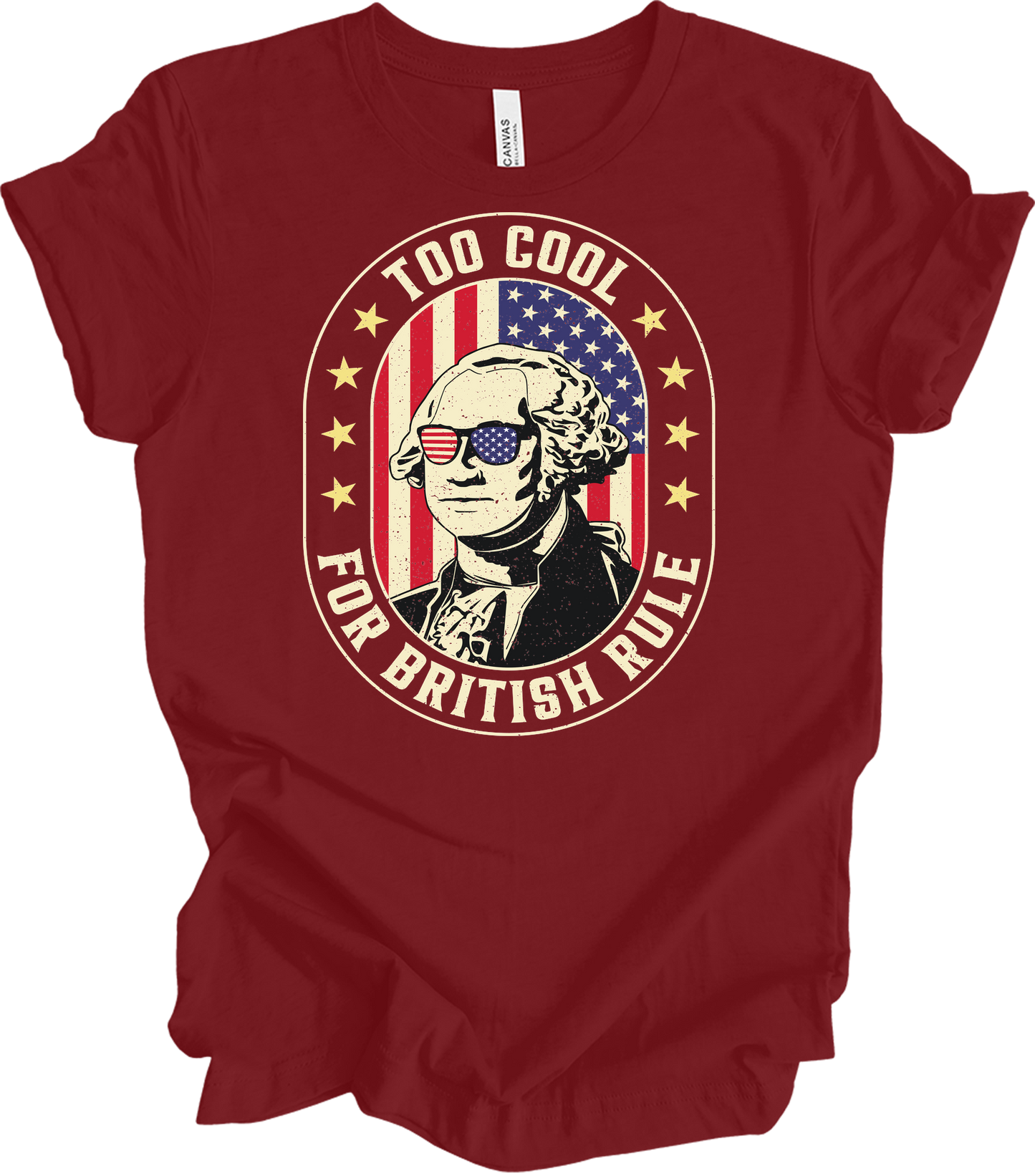 Too Cool for British Rule T-Shirt in Cardinal