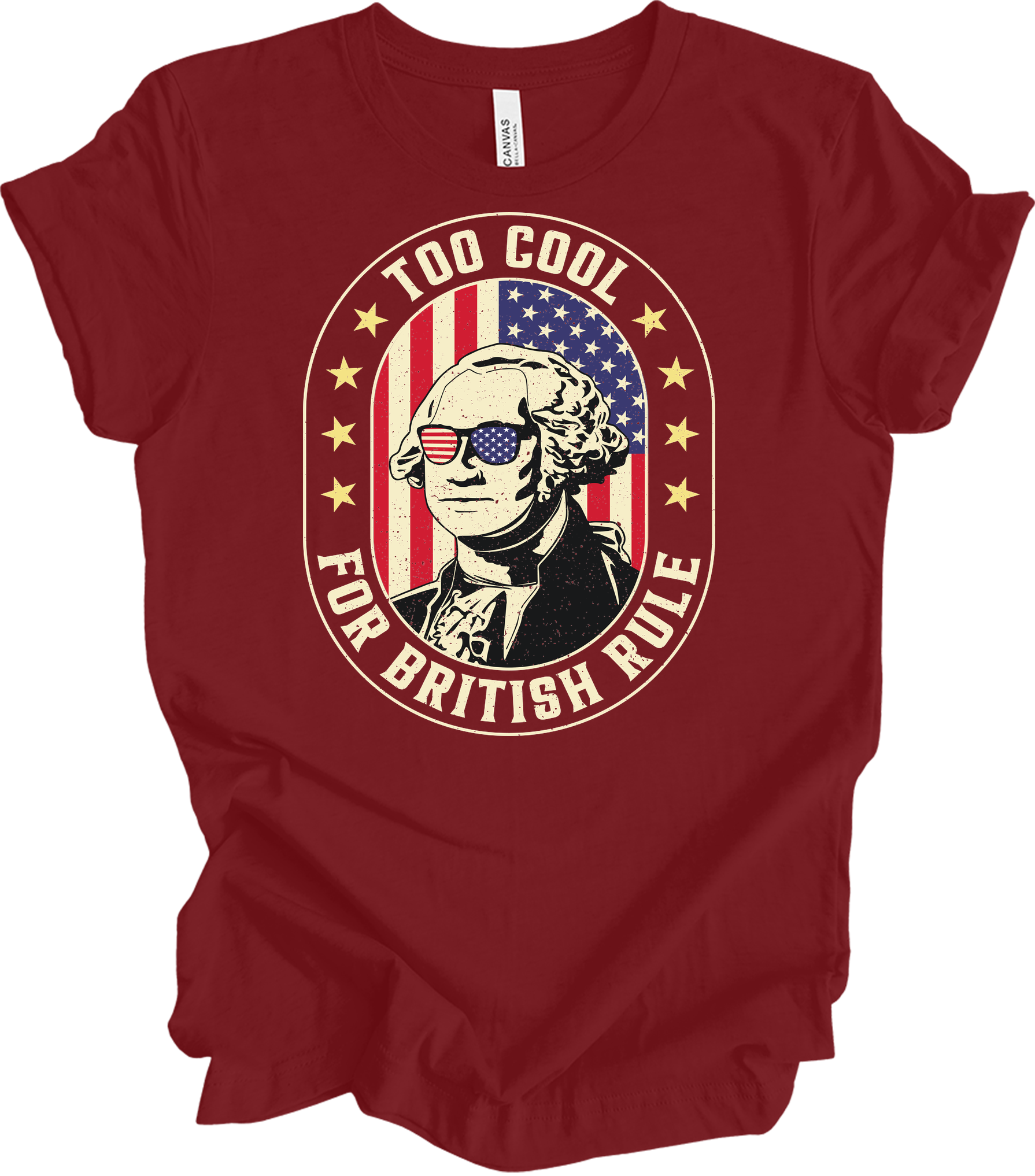 Too Cool for British Rule T-Shirt in Cardinal
