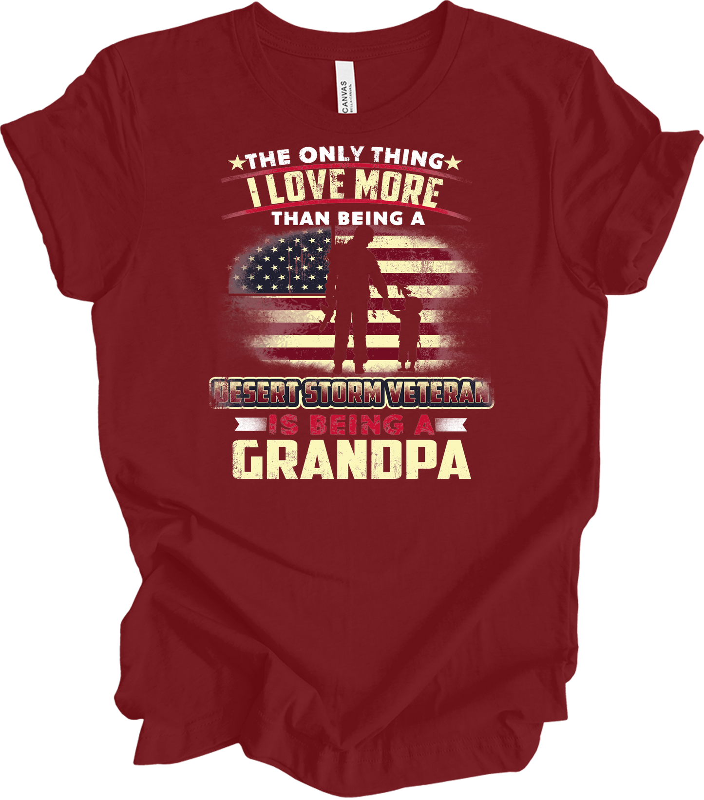 Veteran Grandpa Gift T-Shirt in Cardinal