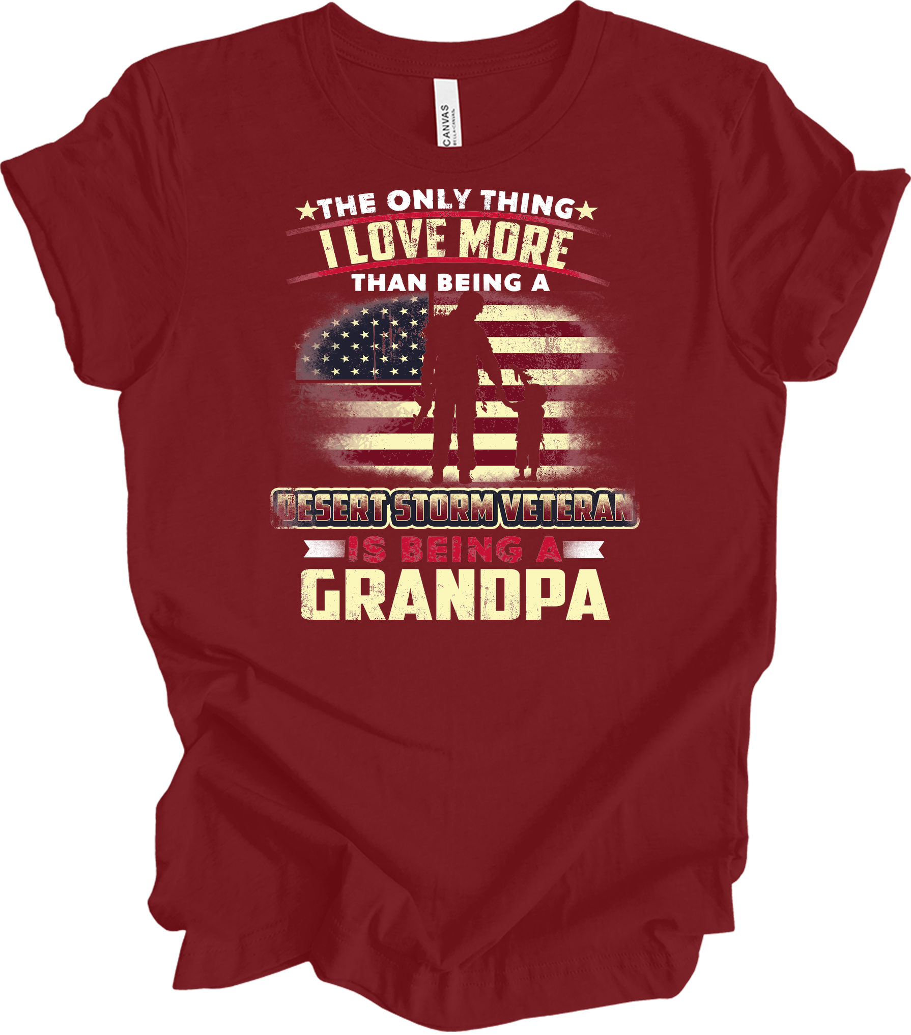 Veteran Grandpa Gift T-Shirt in Cardinal