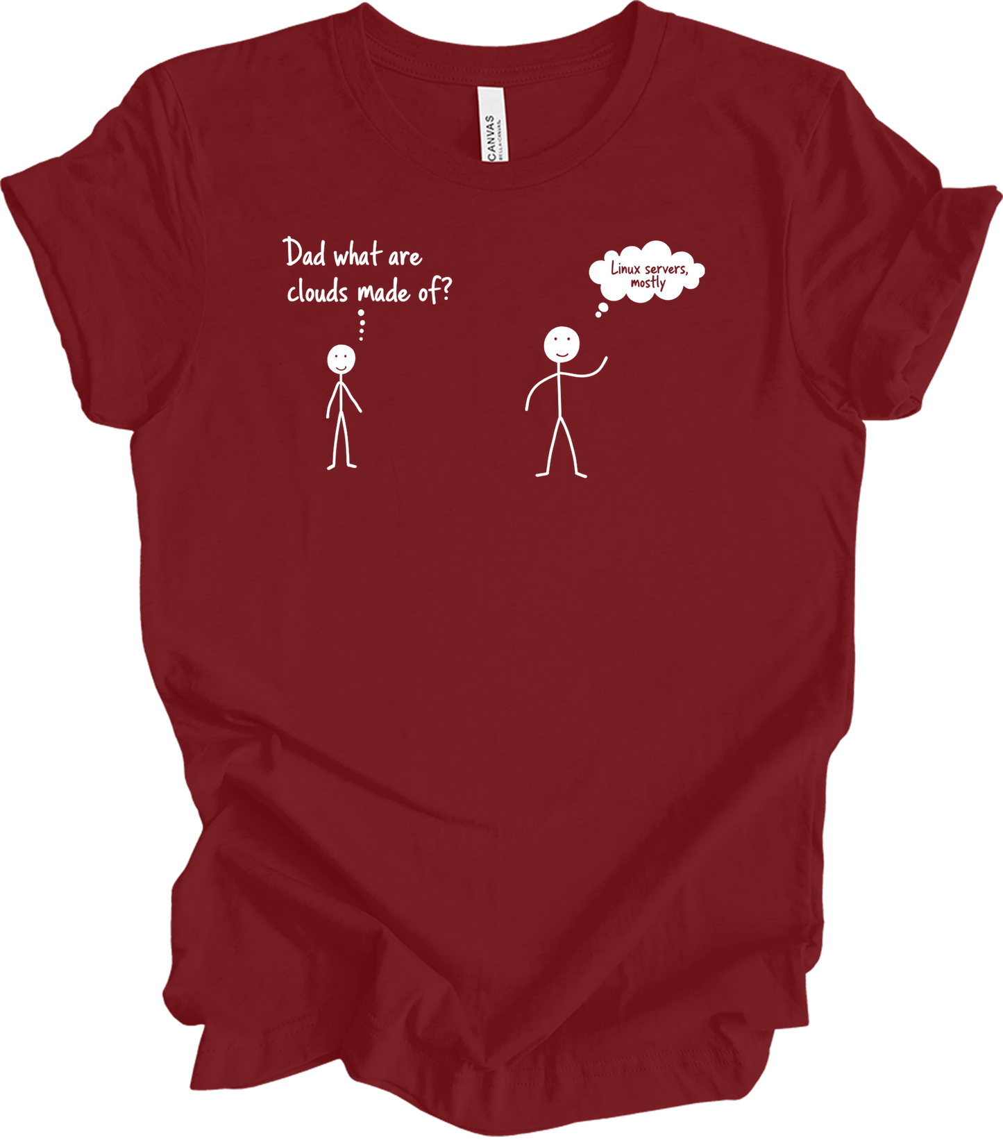 Dad What Are Clouds Made Of? Linux T-Shirt in Cardinal