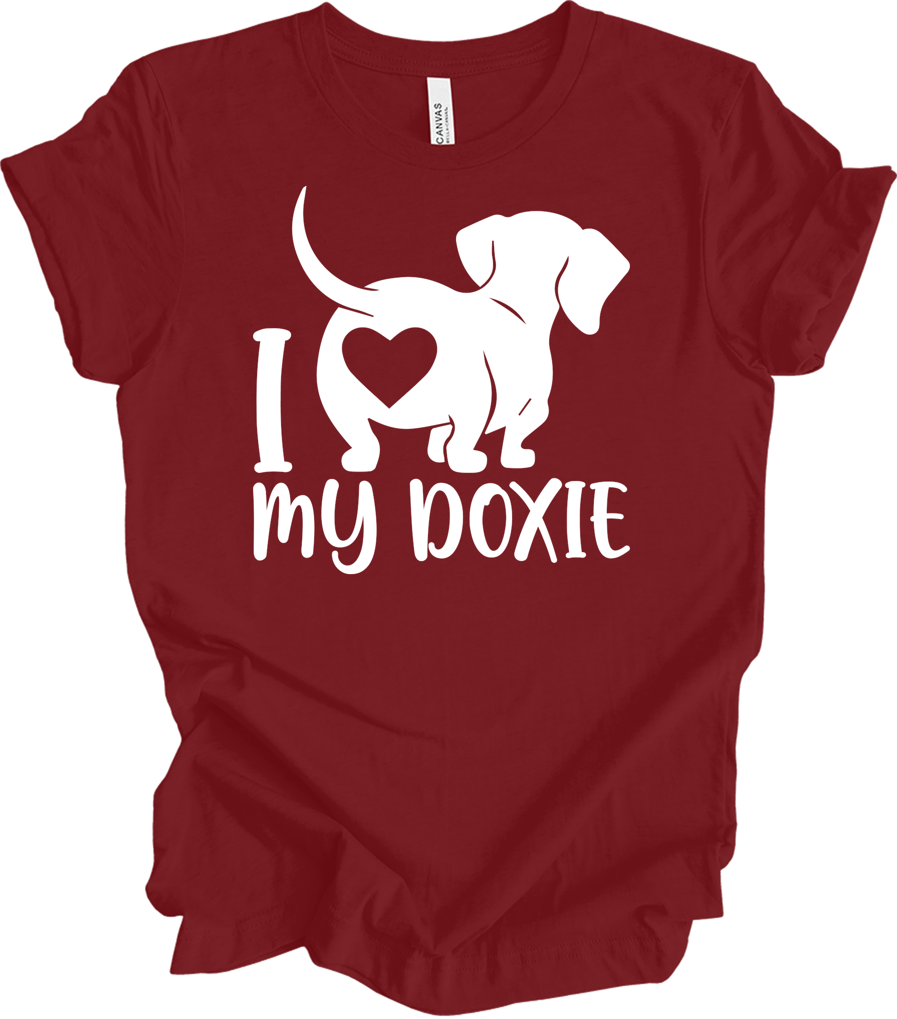 I Love My Doxie Mom T-Shirt in Cardinal