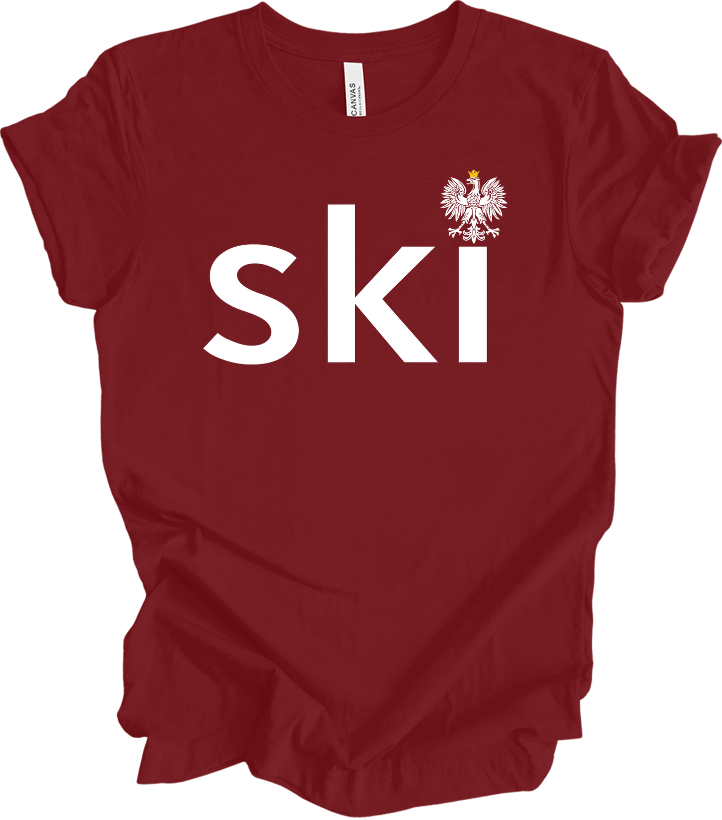 Ski Polish Surname - Polish Eagle Heritage T-Shirt in Cardinal