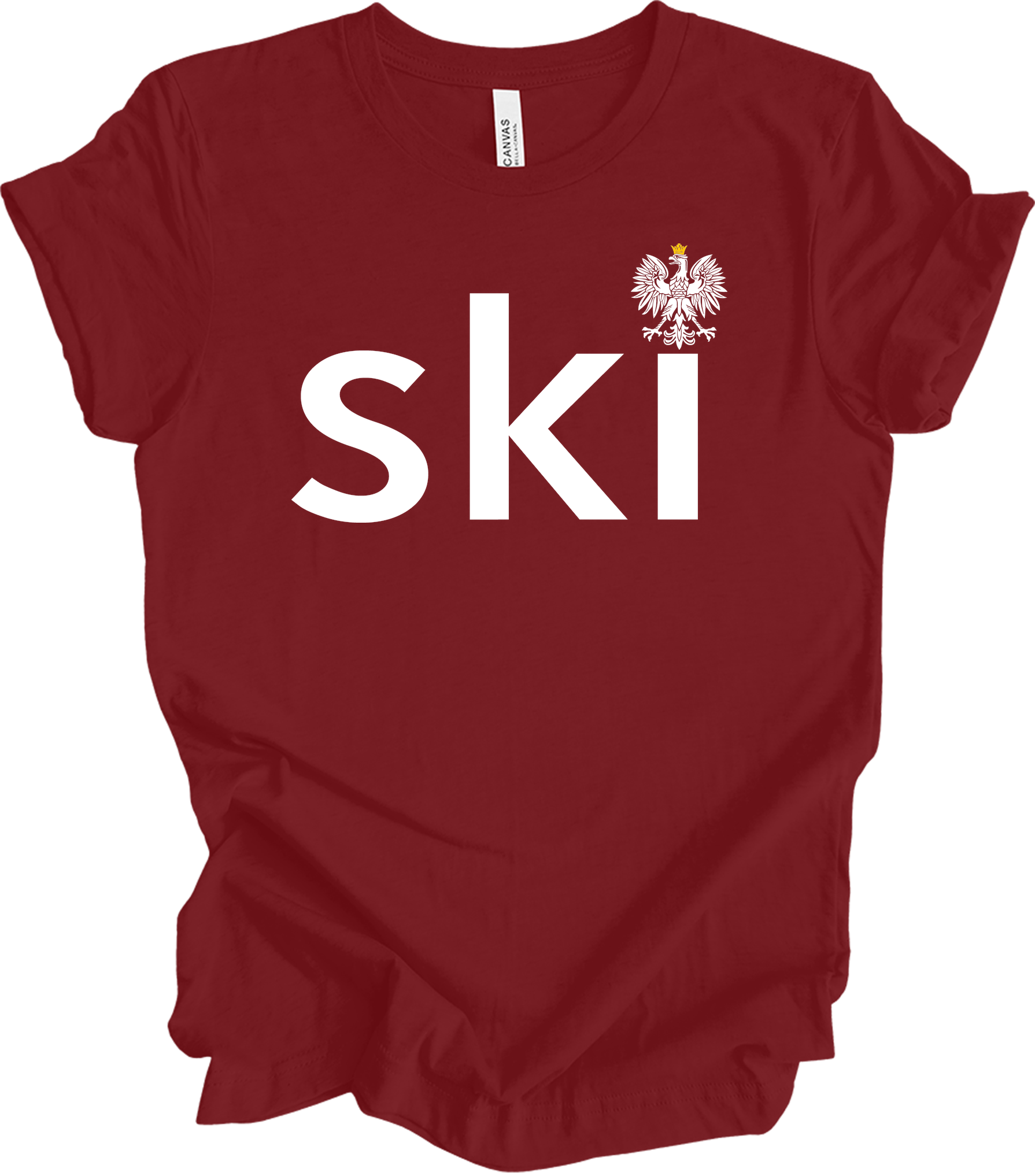 Ski Polish Surname - Polish Eagle Heritage T-Shirt in Cardinal