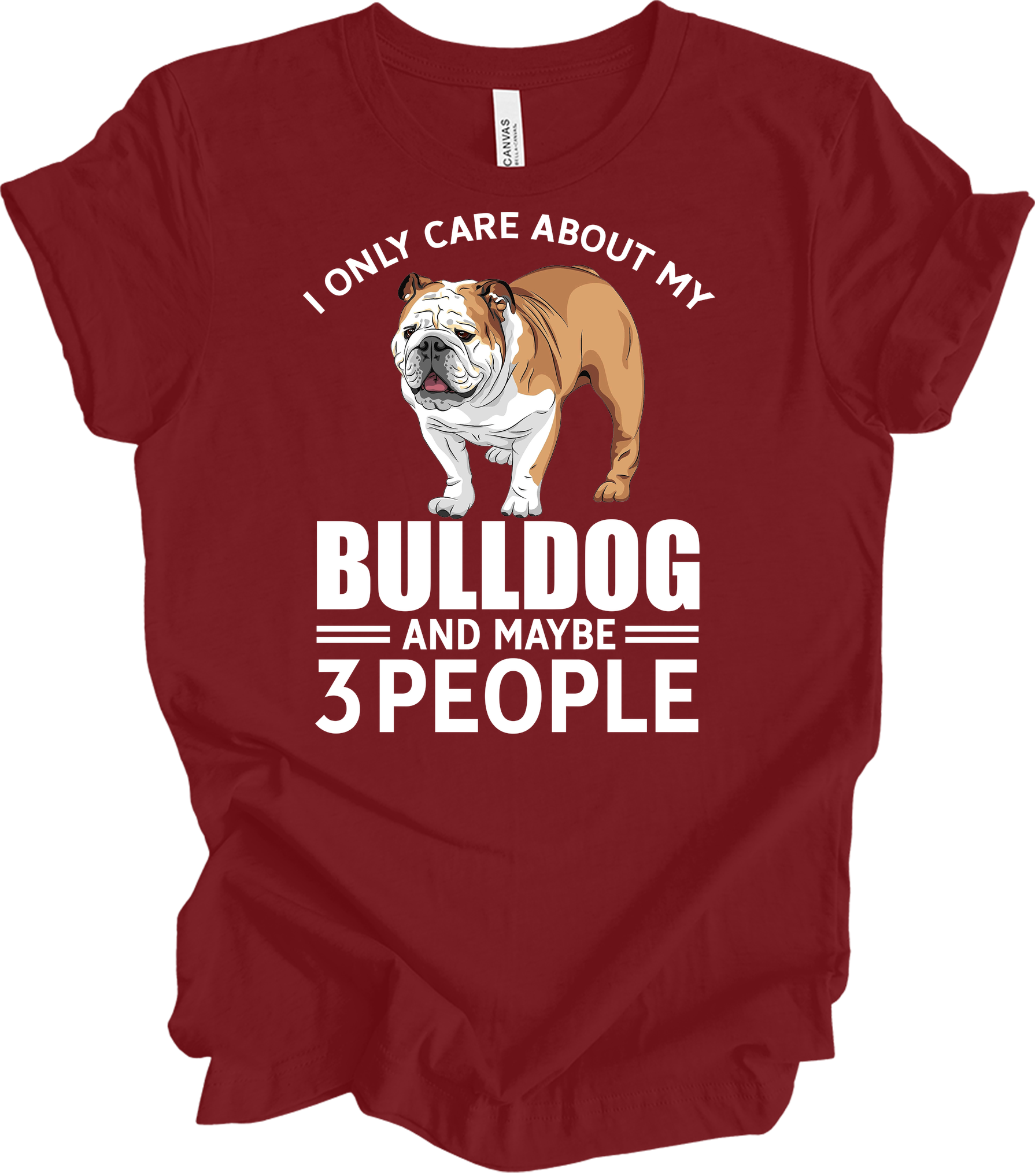 English Bulldog Graphic - Bulldog Owner Gift T-Shirt in Cardinal