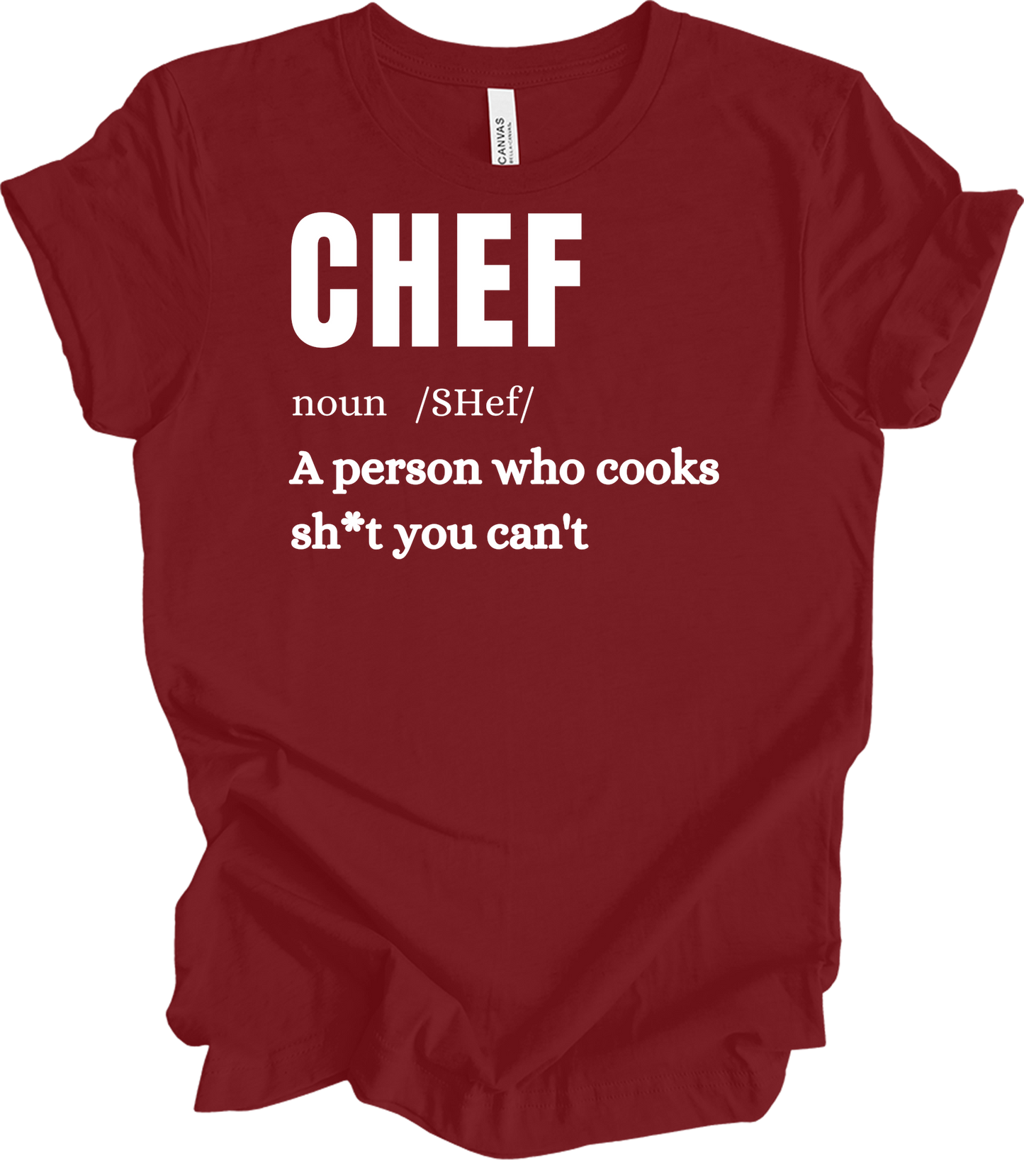 Chef Definition Funny T-Shirt in Cardinal