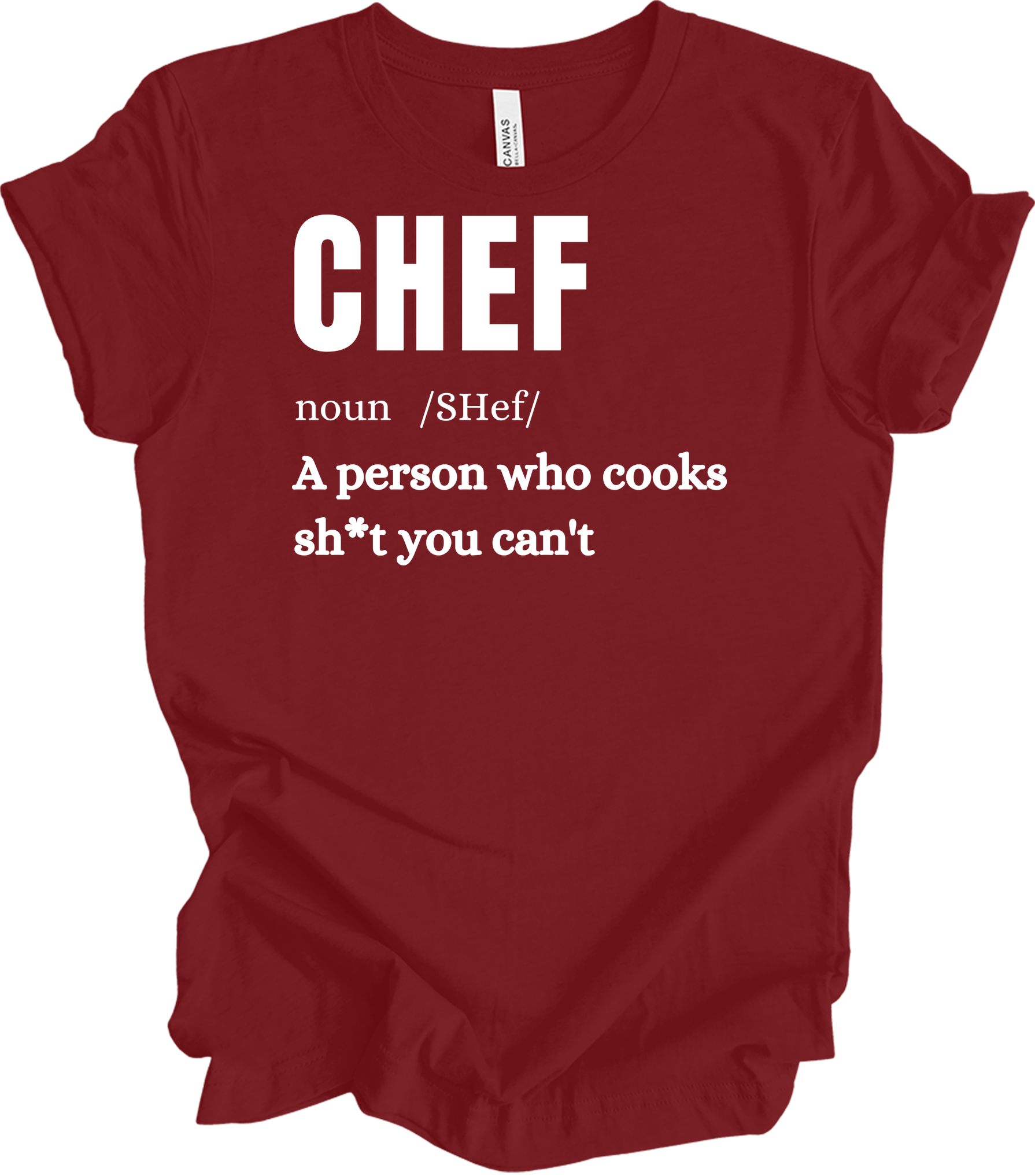 Chef Definition Funny T-Shirt in Cardinal