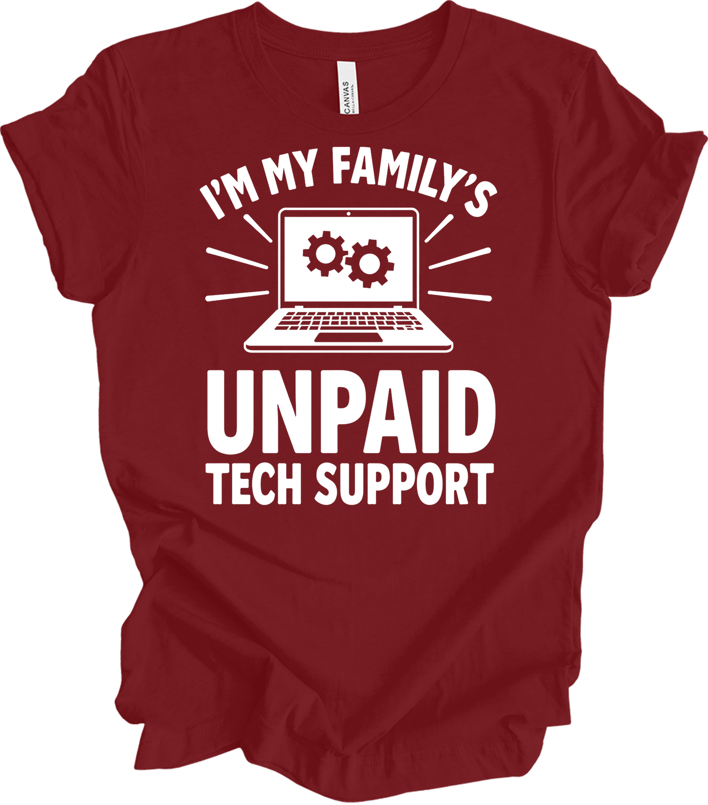 Unpaid Tech Support T-Shirt in Cardinal