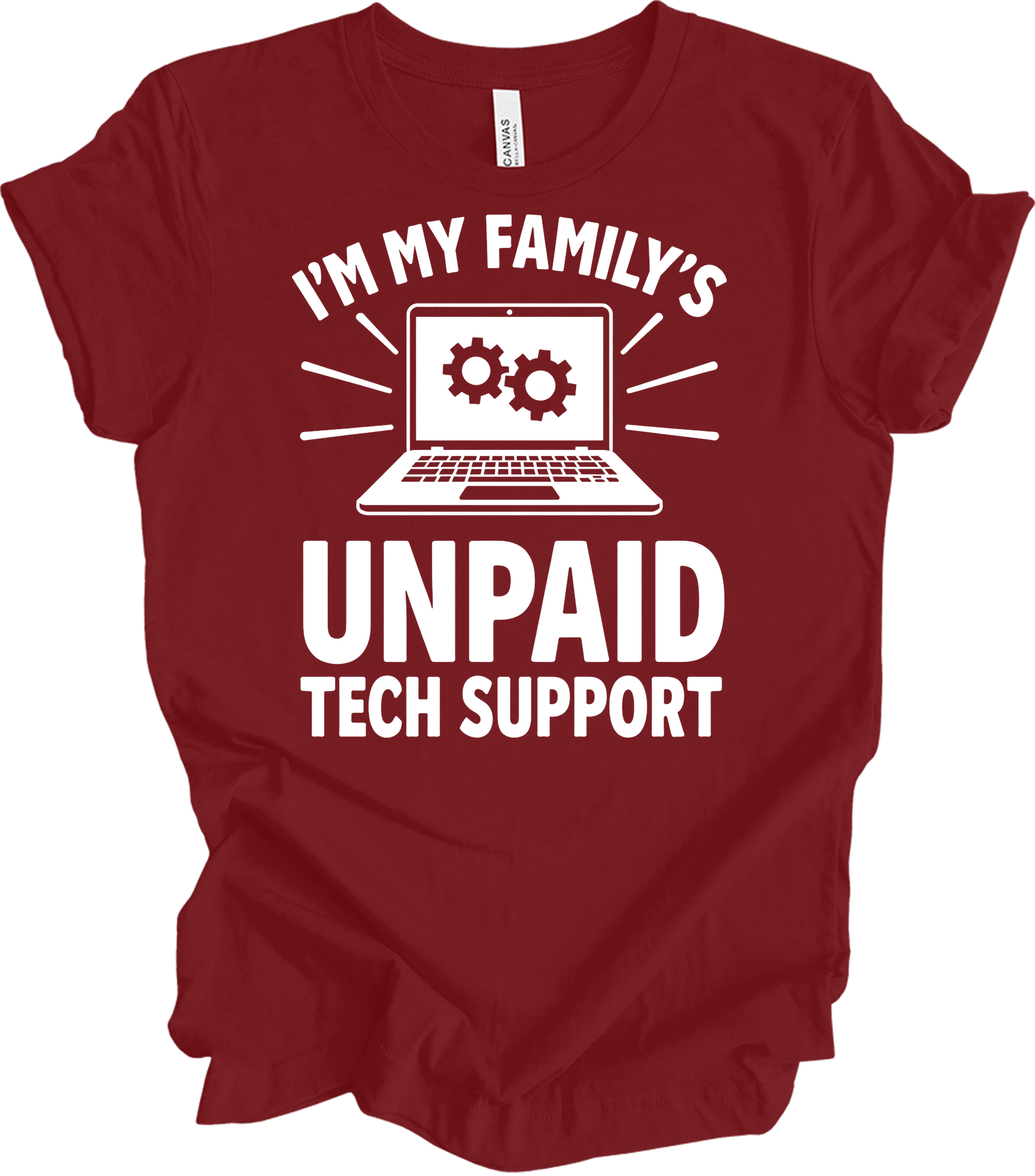 Unpaid Tech Support T-Shirt in Cardinal