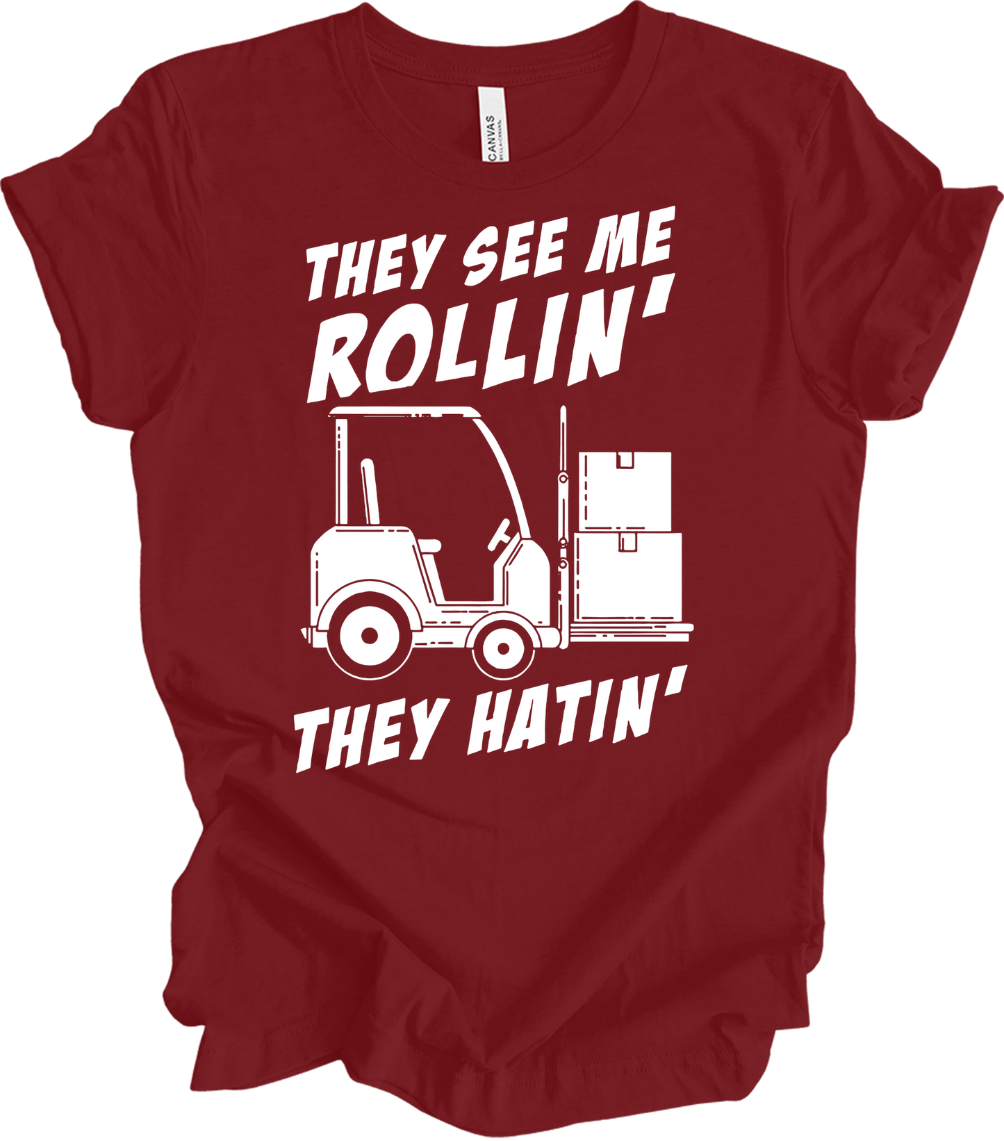 Forklift Operator Funny T-Shirt in Cardinal