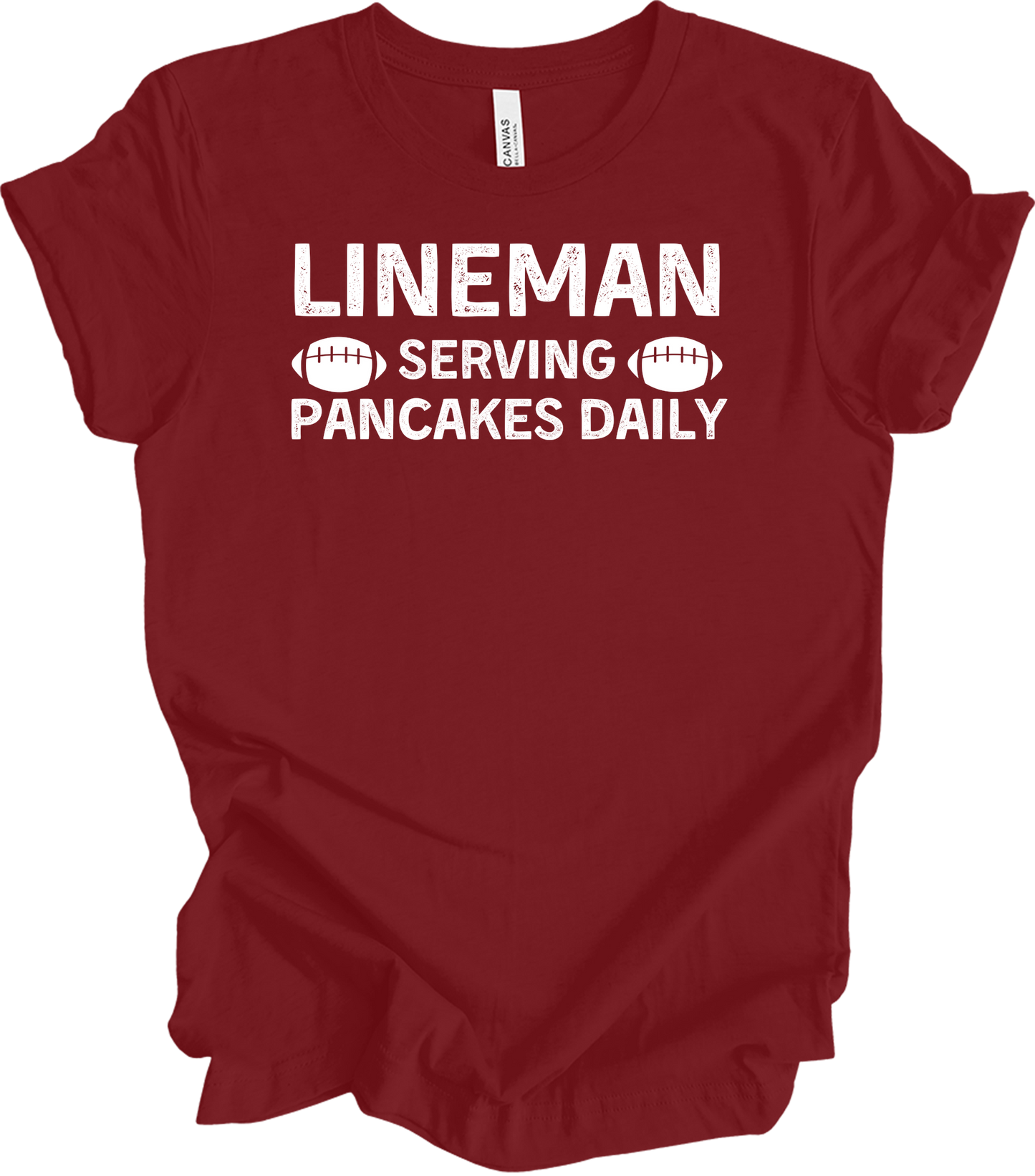 Lineman Pancakes Daily T-Shirt in Cardinal