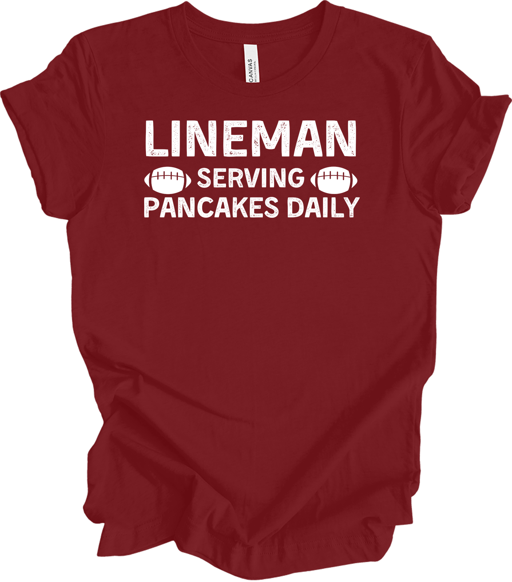 Lineman Pancakes Daily T-Shirt in Cardinal