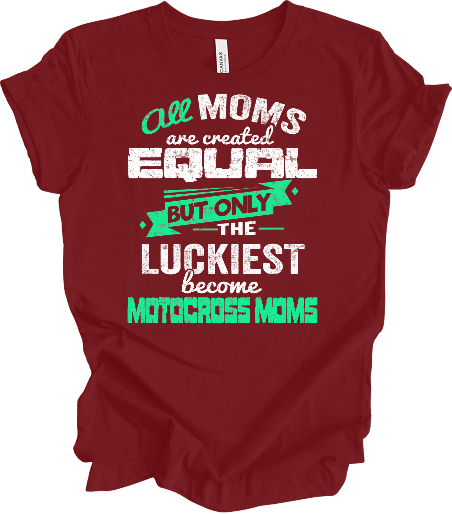 Motocross Mom Luckies T-Shirt in Cardinal