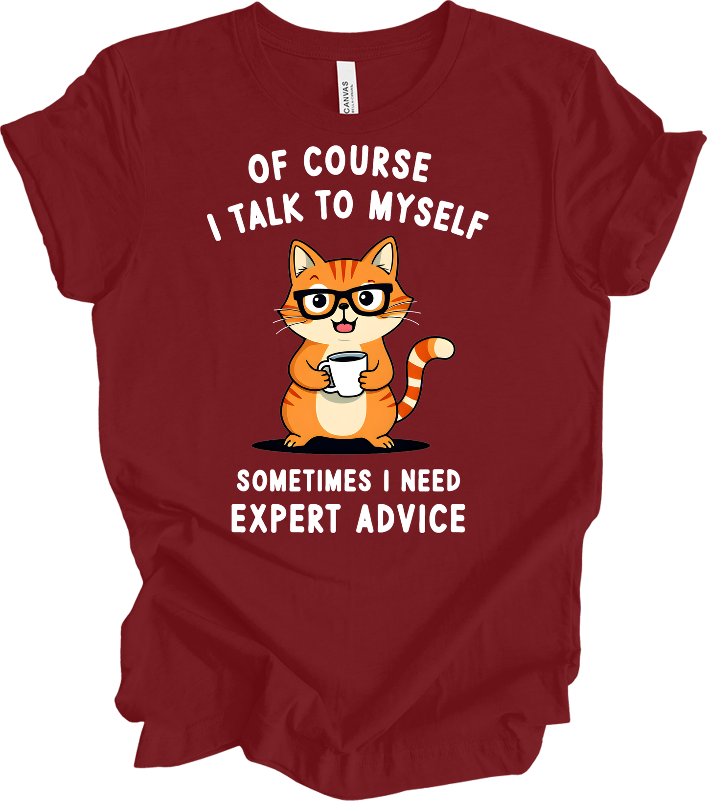 Cat Lover Talk to Myself T-Shirt in Cardinal