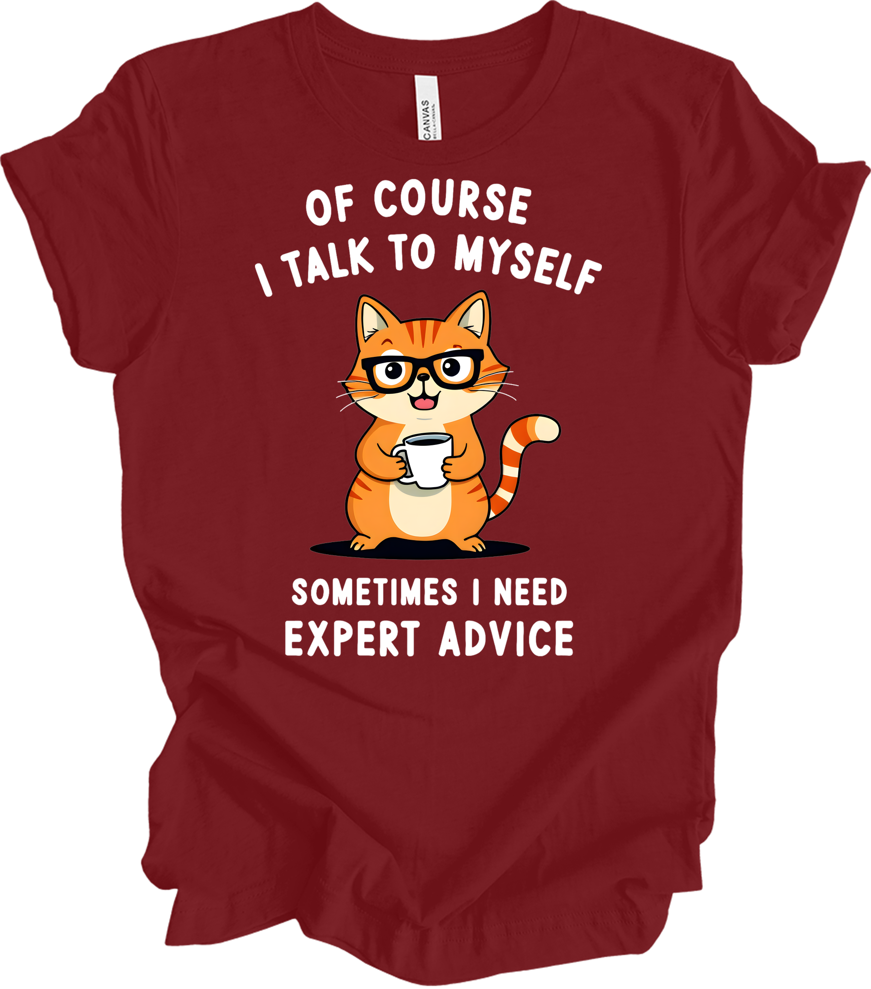 Cat Lover Talk to Myself T-Shirt in Cardinal
