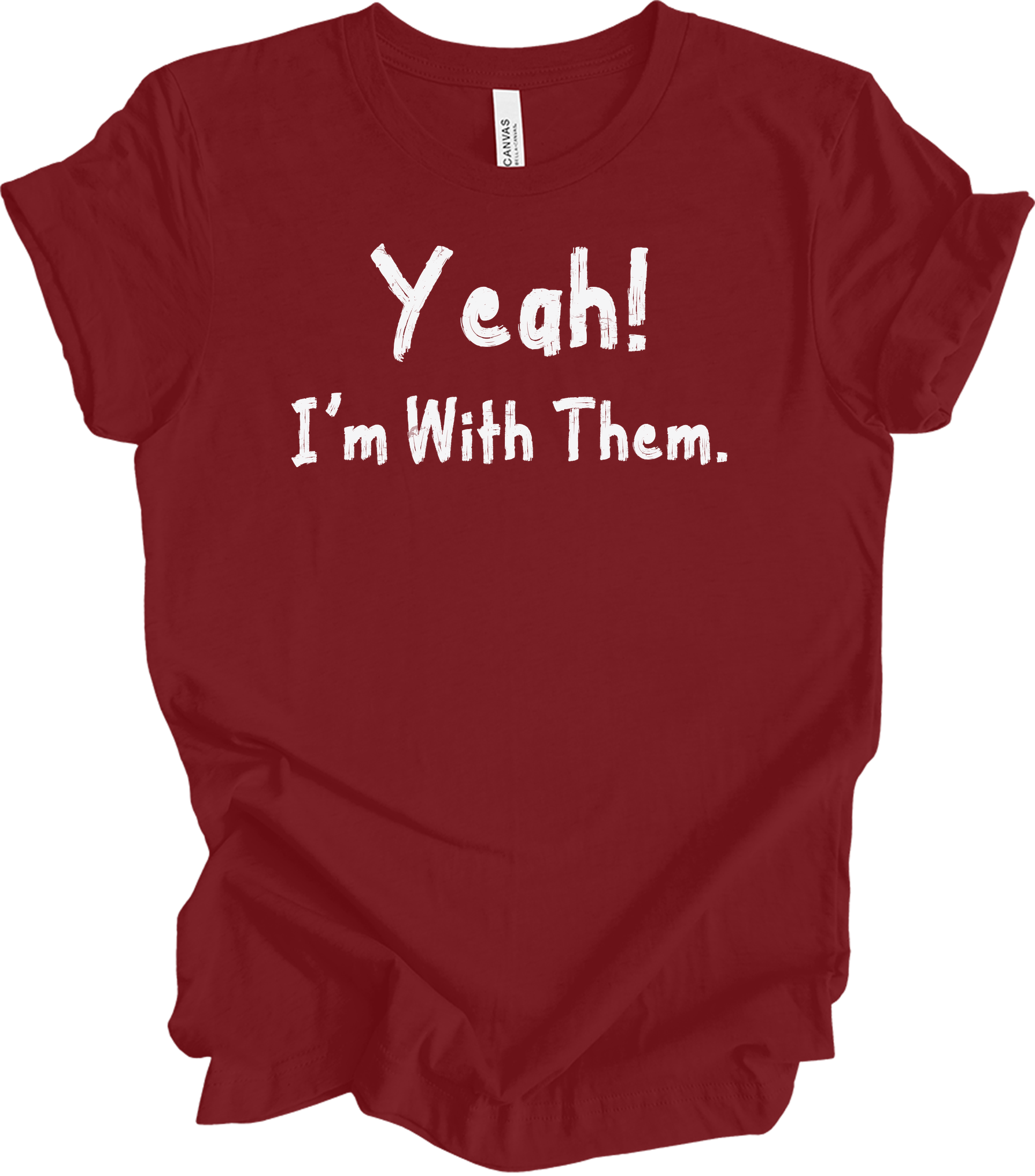 Yeah! I'm With Them Funny Sarcastic Matching Family Vacation T-Shirt in Cardinal