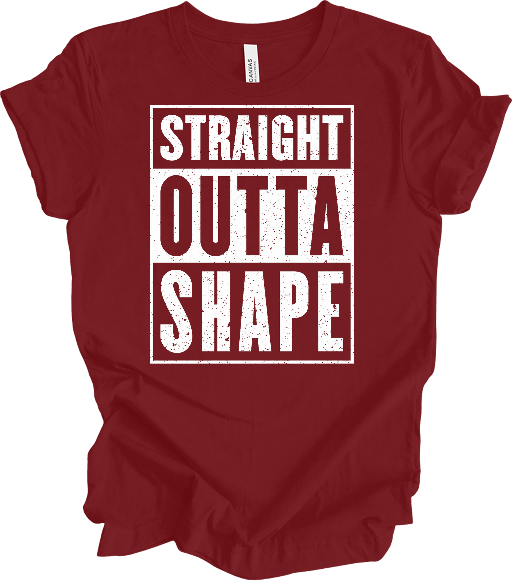 Straight Outta Shape Funny T-Shirt in Cardinal