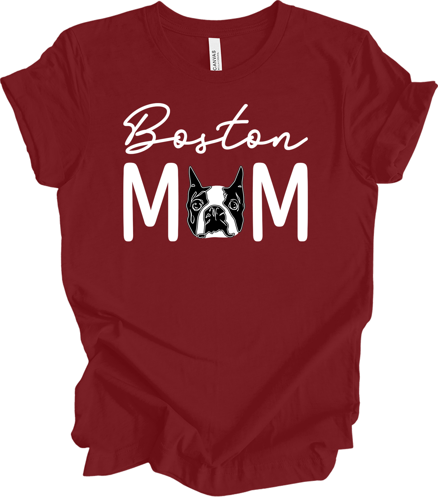 Boston Terrier Mom - Cute Gift T-Shirt in Cardinal