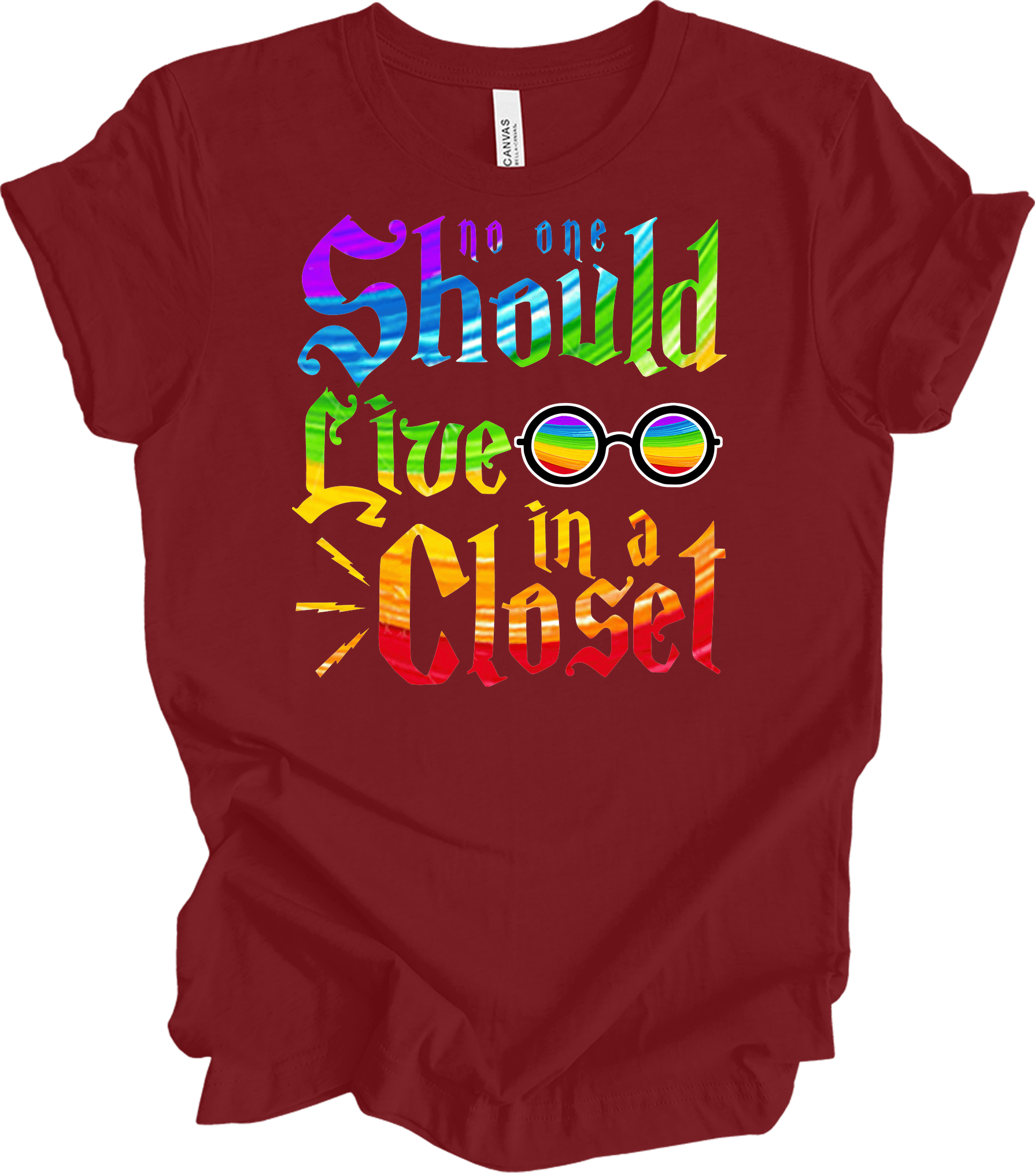 Live in a Closet Pride T-Shirt in Cardinal