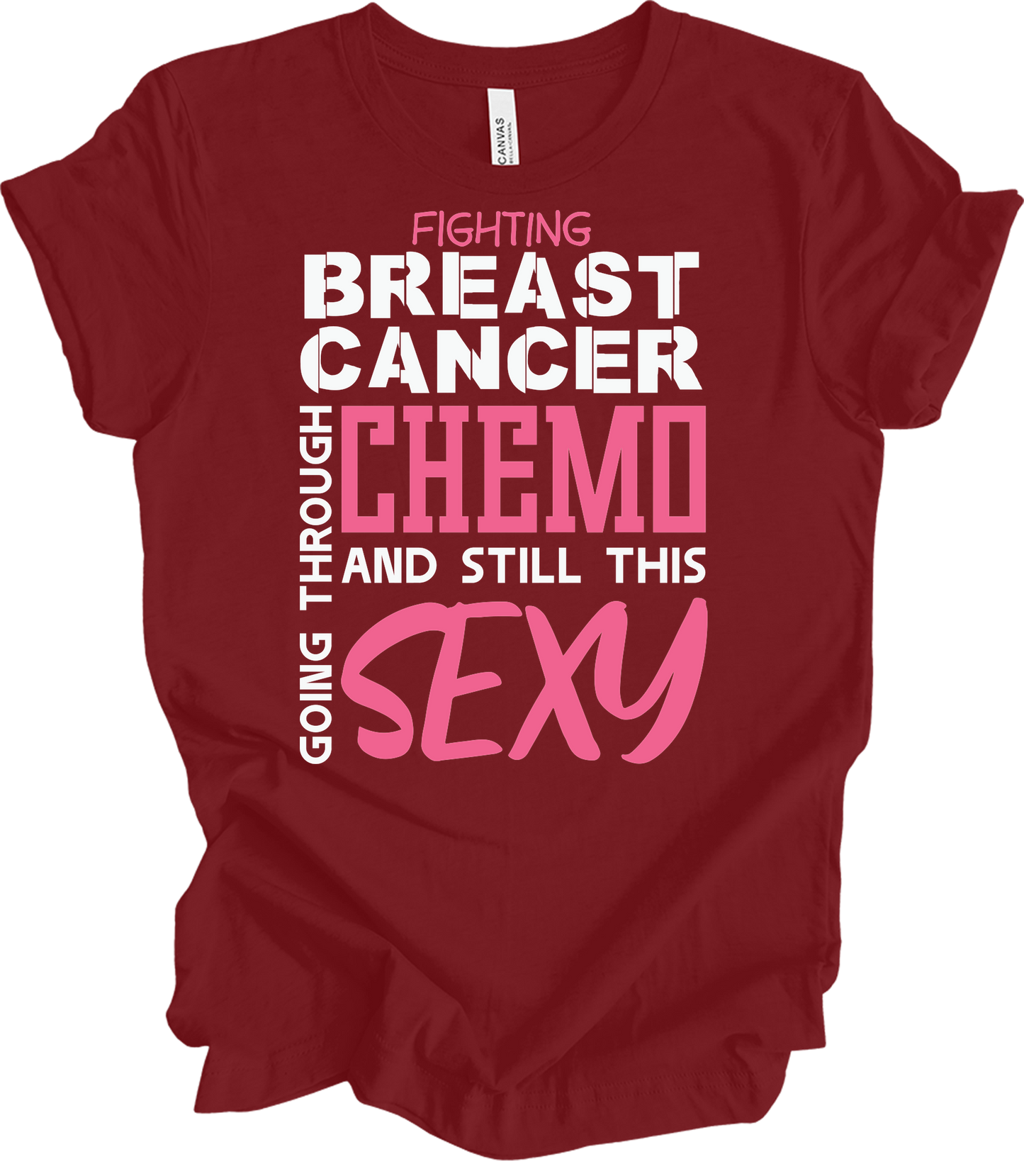 Breast Cancer Chemo Sexy T-Shirt in Cardinal