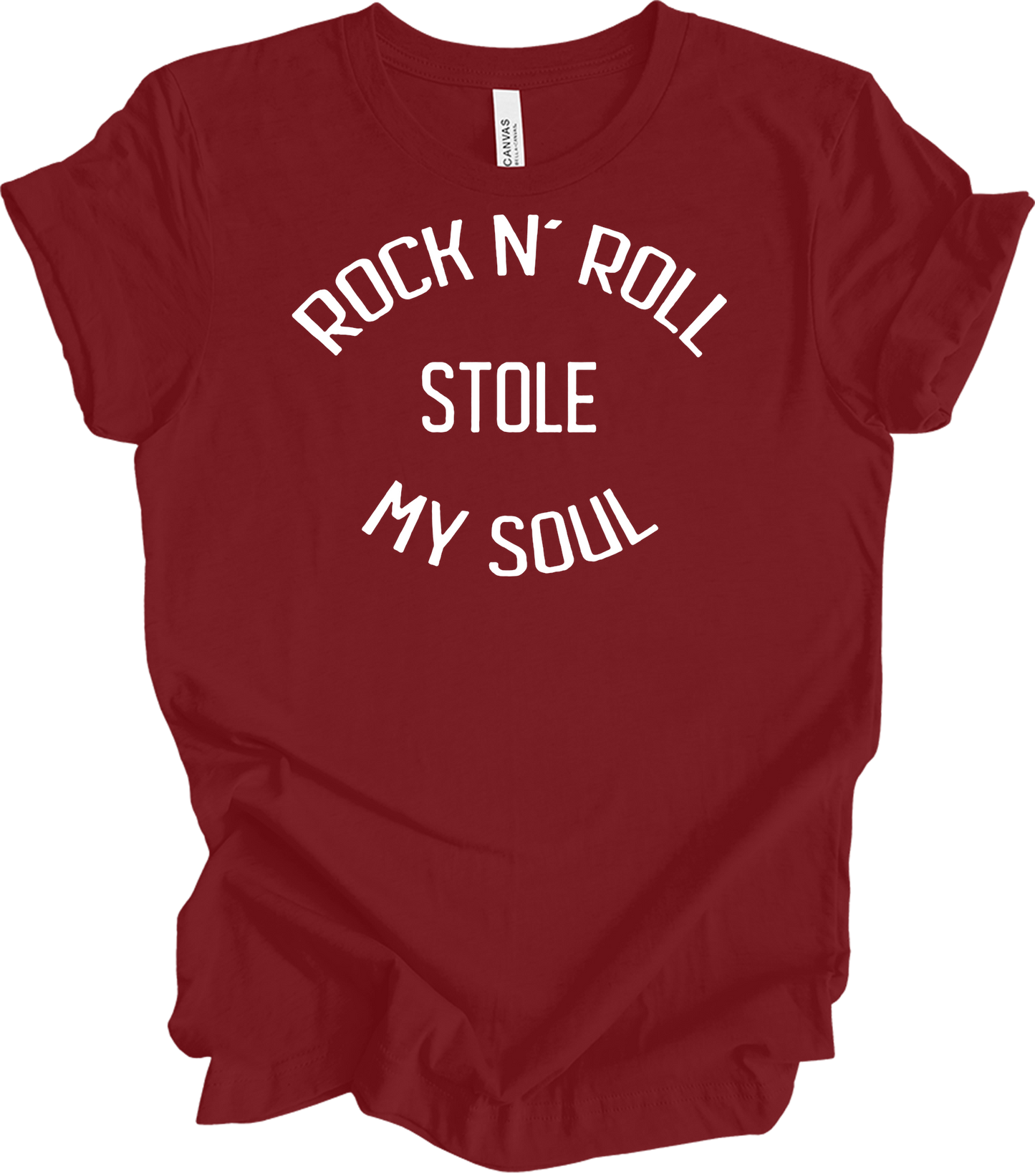 Rock N' Roll Stole My Soul T-Shirt in Cardinal
