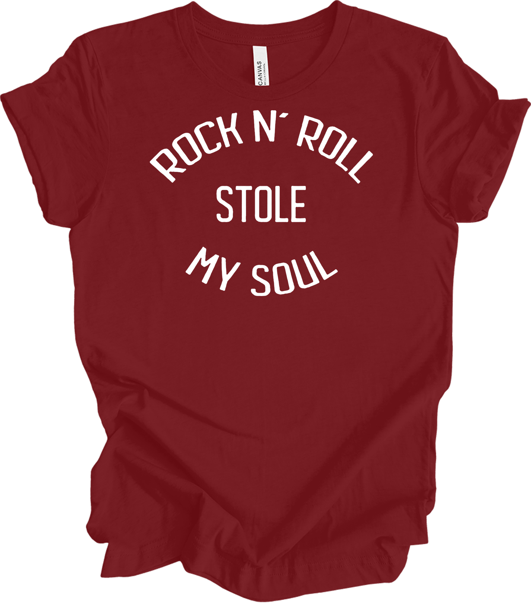 Rock N' Roll Stole My Soul T-Shirt in Cardinal