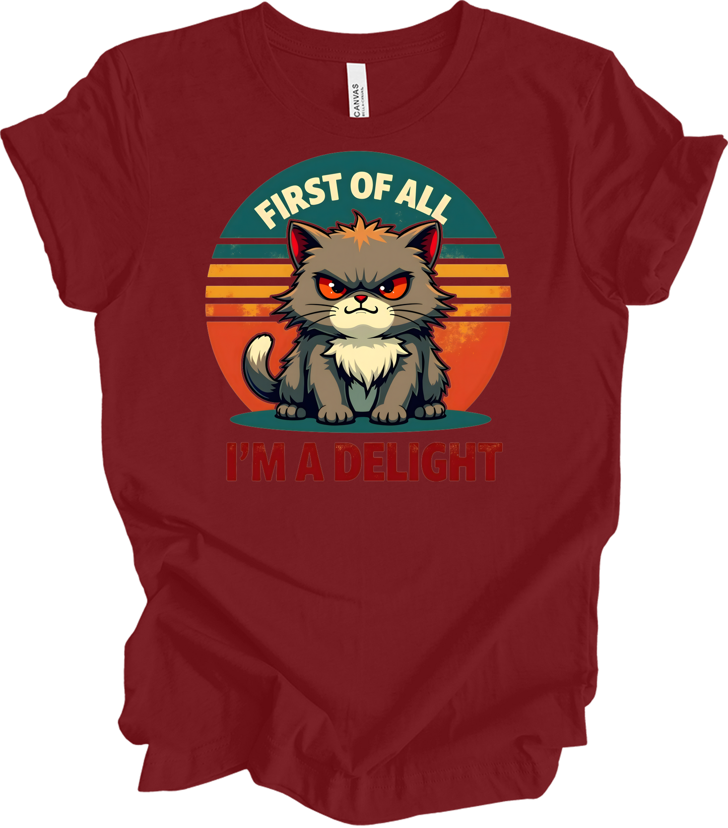 Grumpy Cat 'I'm a Delight' T-Shirt in Cardinal