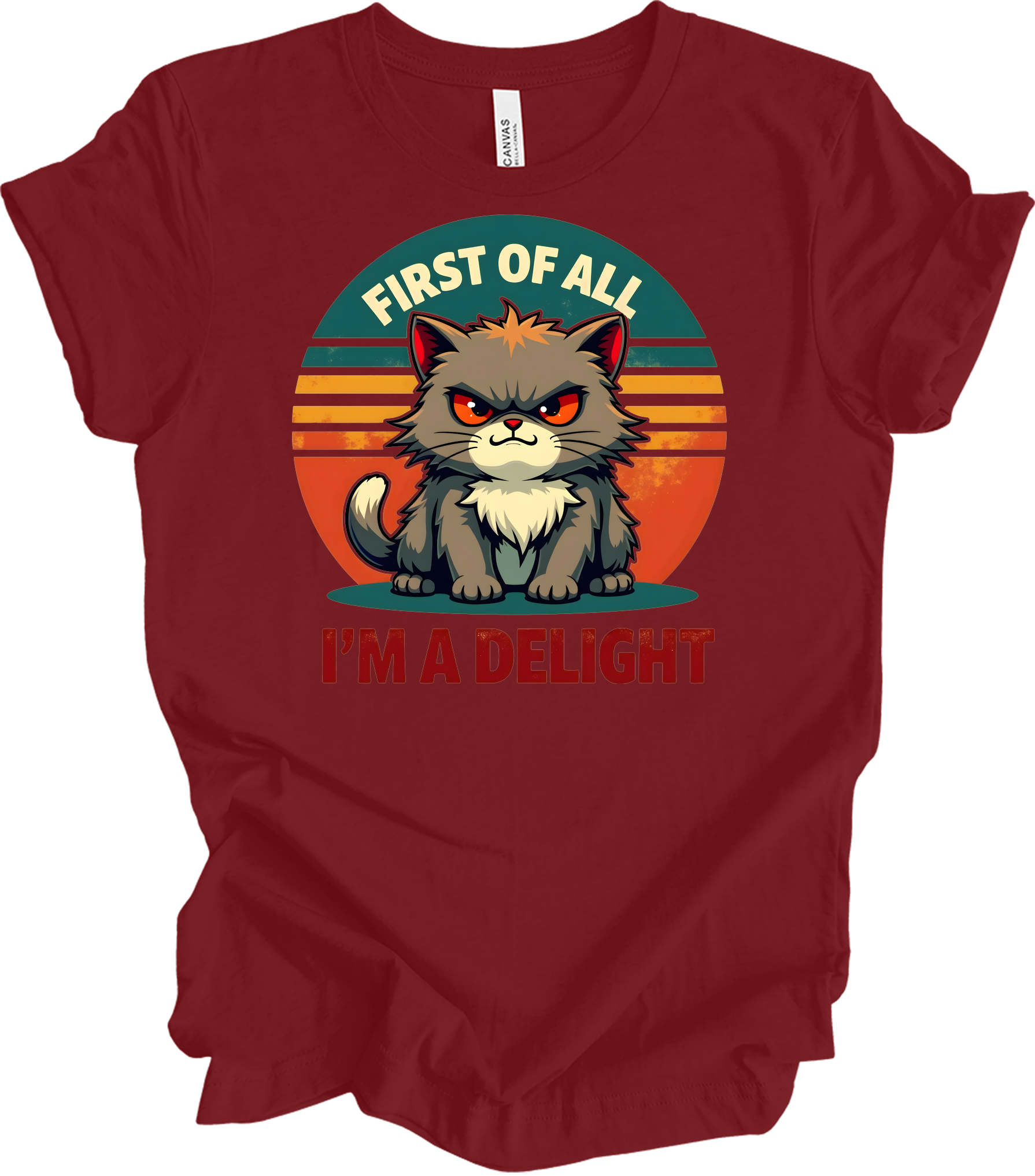 Grumpy Cat 'I'm a Delight' T-Shirt in Cardinal