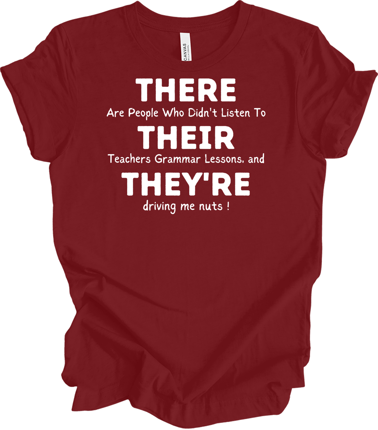 English Teacher Grammar T-Shirt in Cardinal