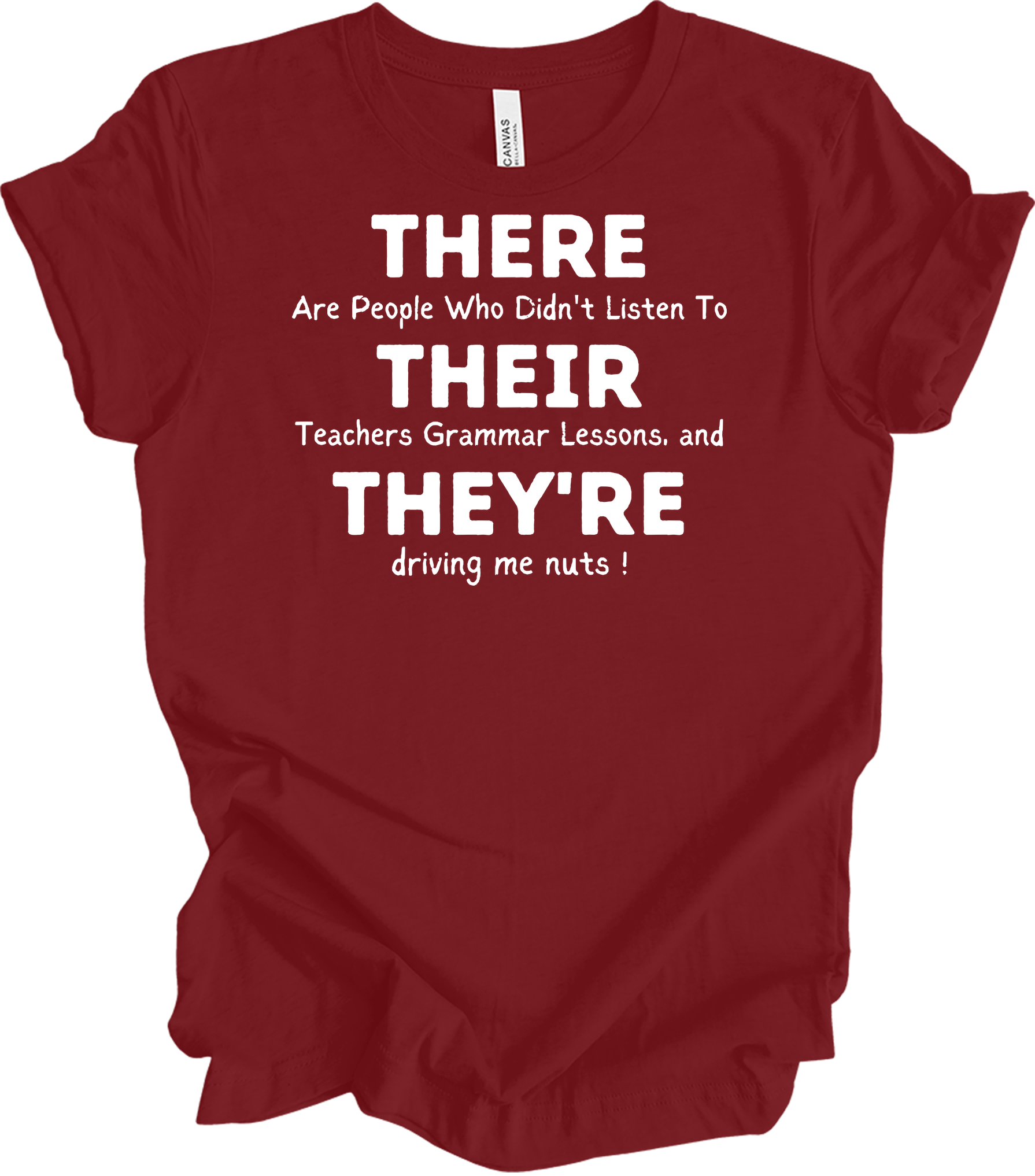 English Teacher Grammar T-Shirt in Cardinal